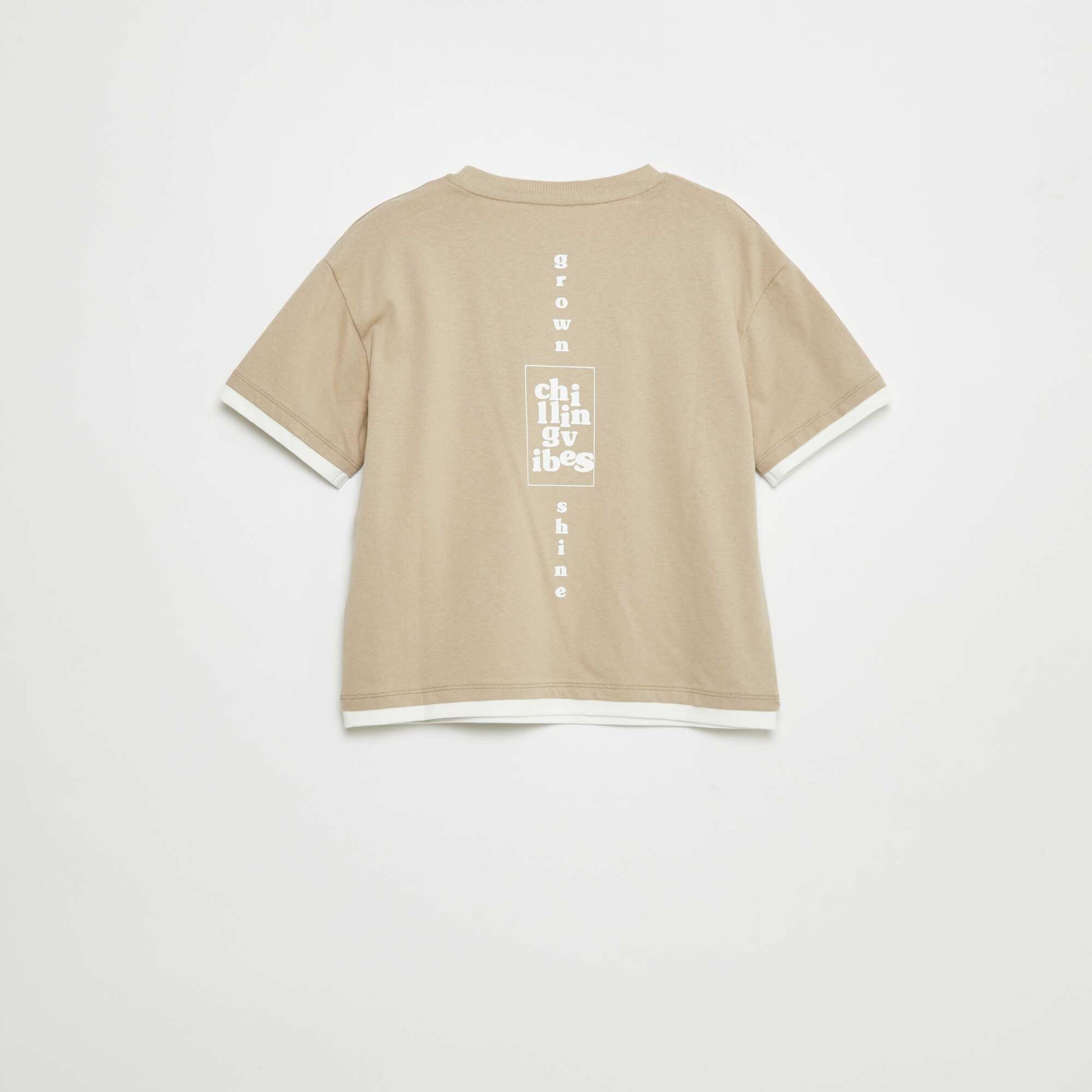 T-shirt effet 2-en-1 BEIGE