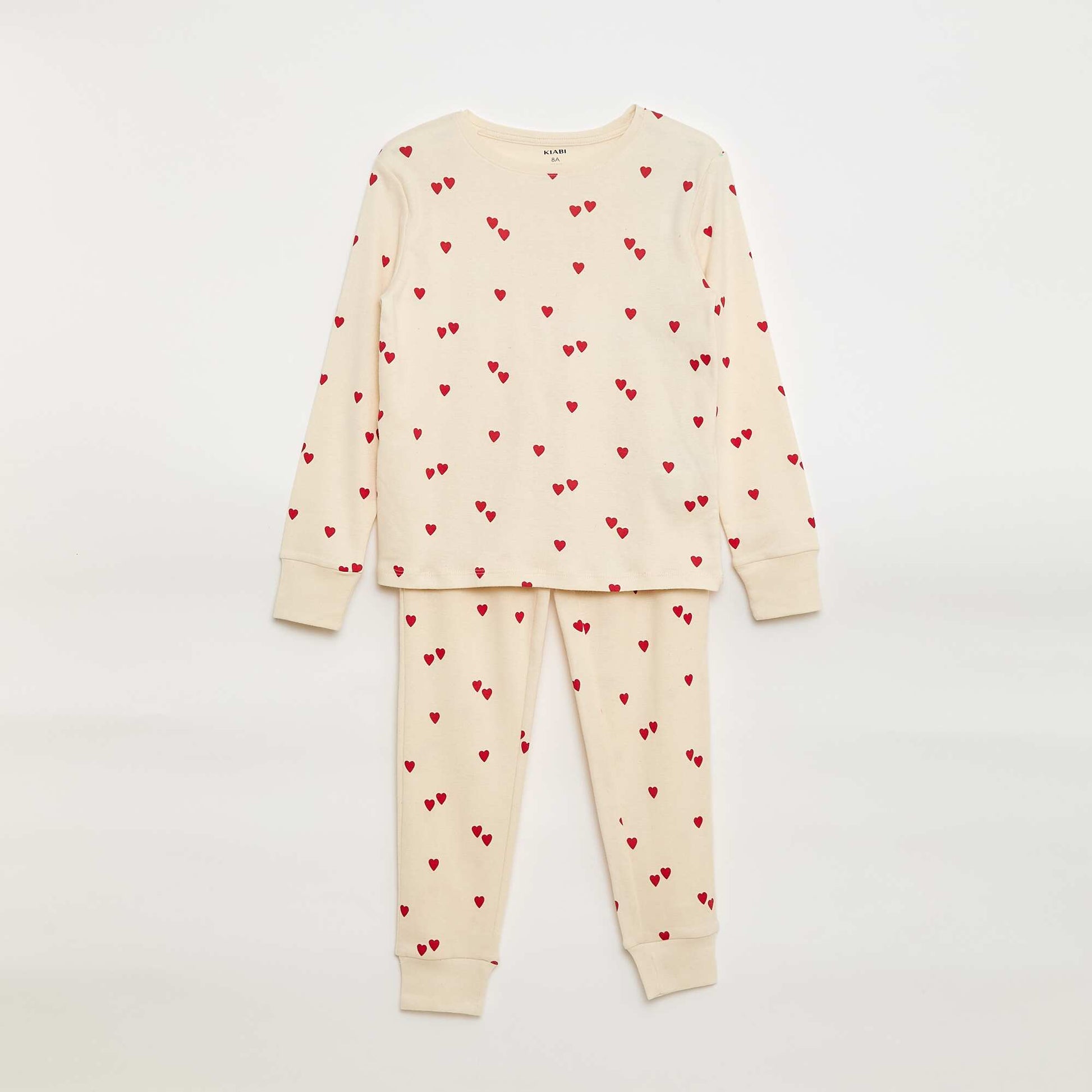 Ensemble pyjama imprimé t-shirt + pantalon - 2 pièces BLANC