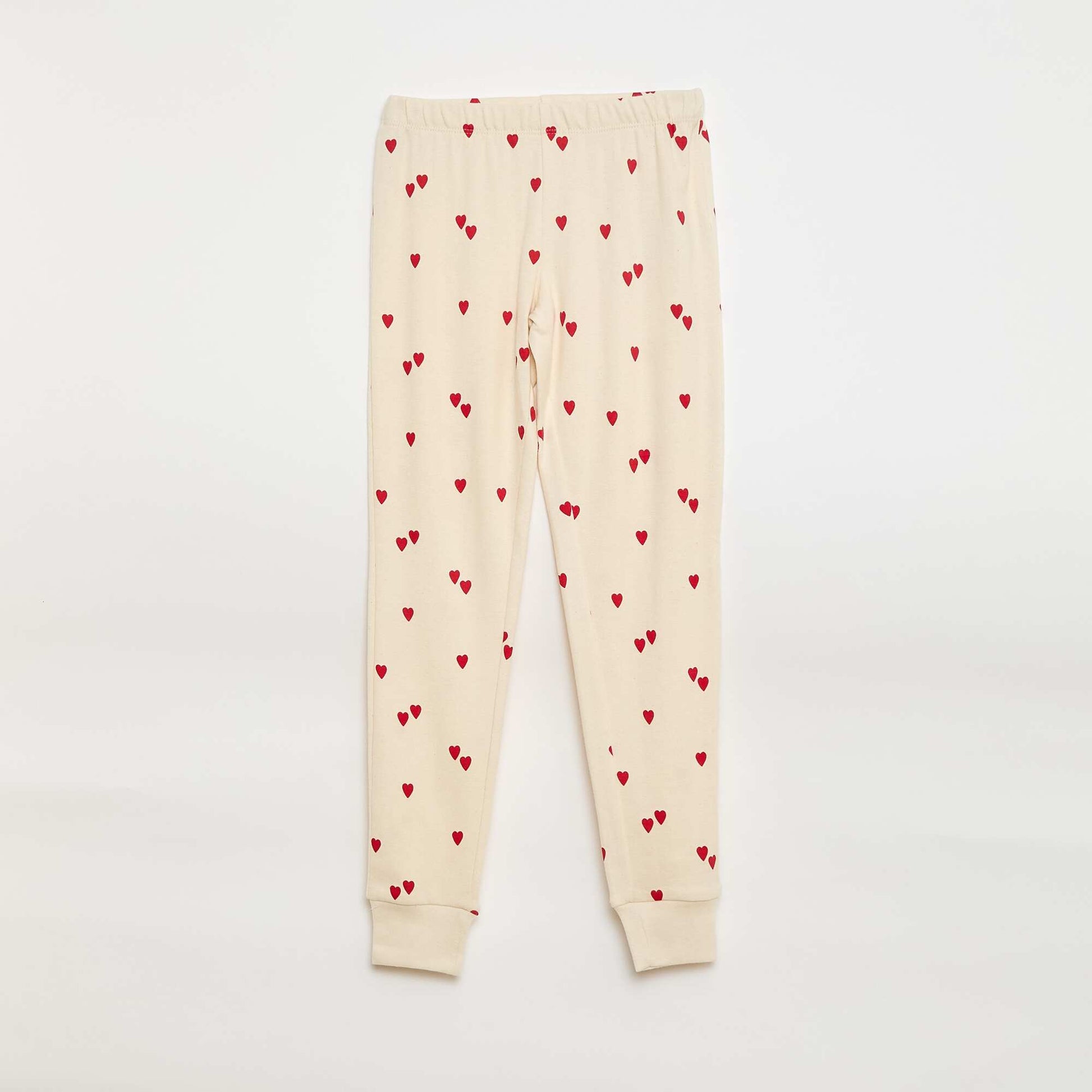 Ensemble pyjama imprimé t-shirt + pantalon - 2 pièces BLANC