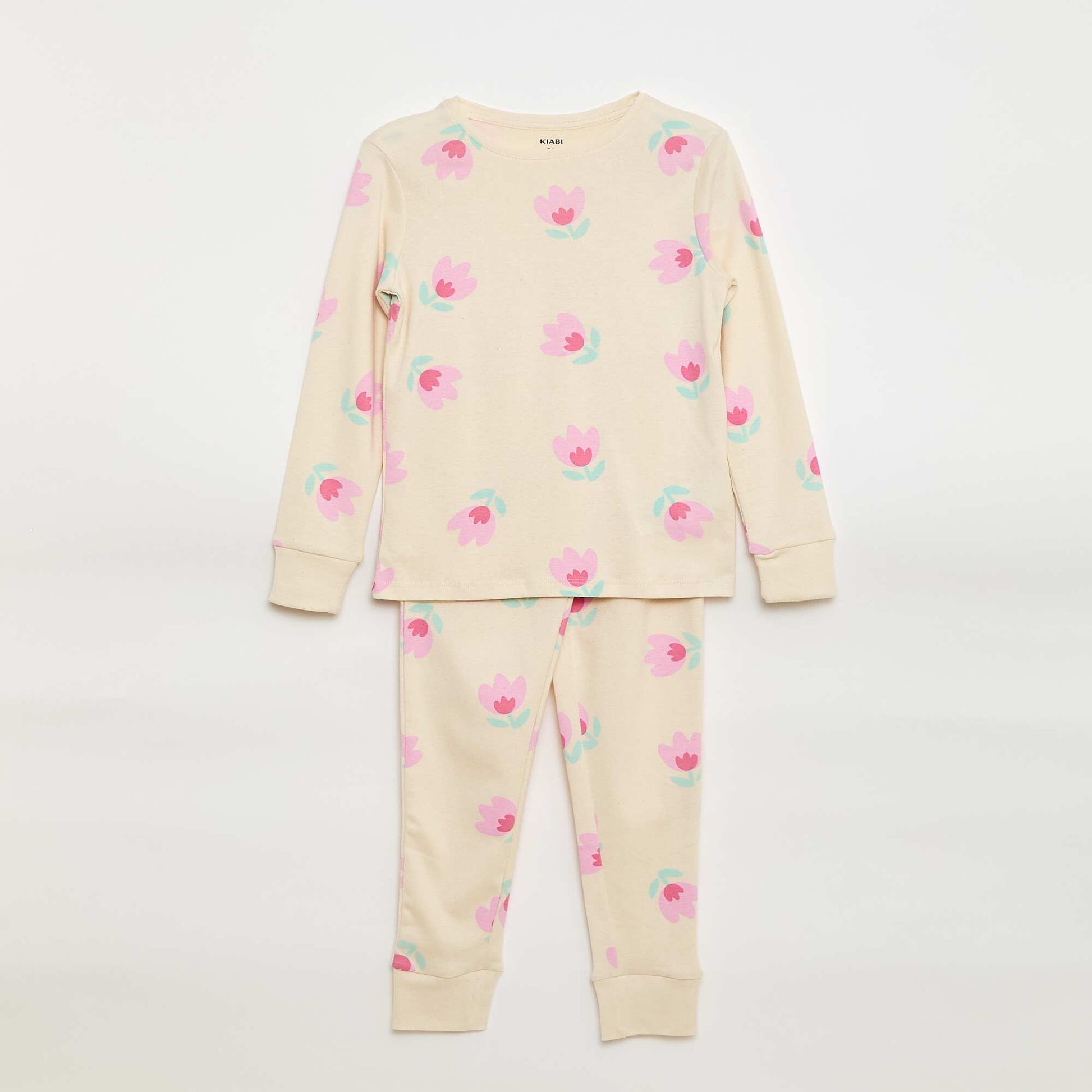 Ensemble pyjama imprimé t-shirt + pantalon - 2 pièces BLANC