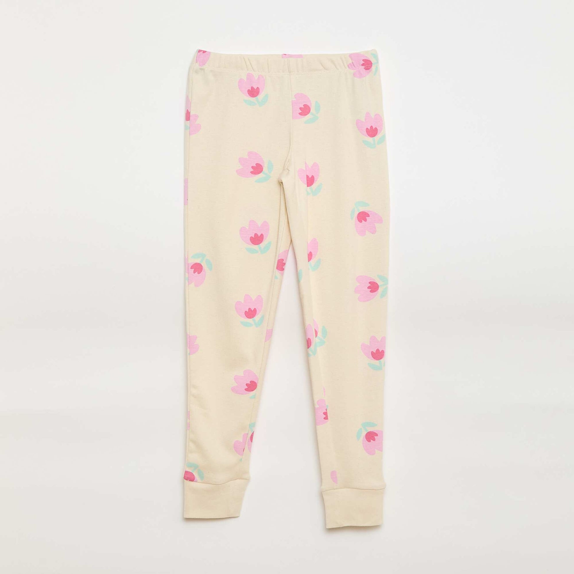 Ensemble pyjama imprimé t-shirt + pantalon - 2 pièces BLANC