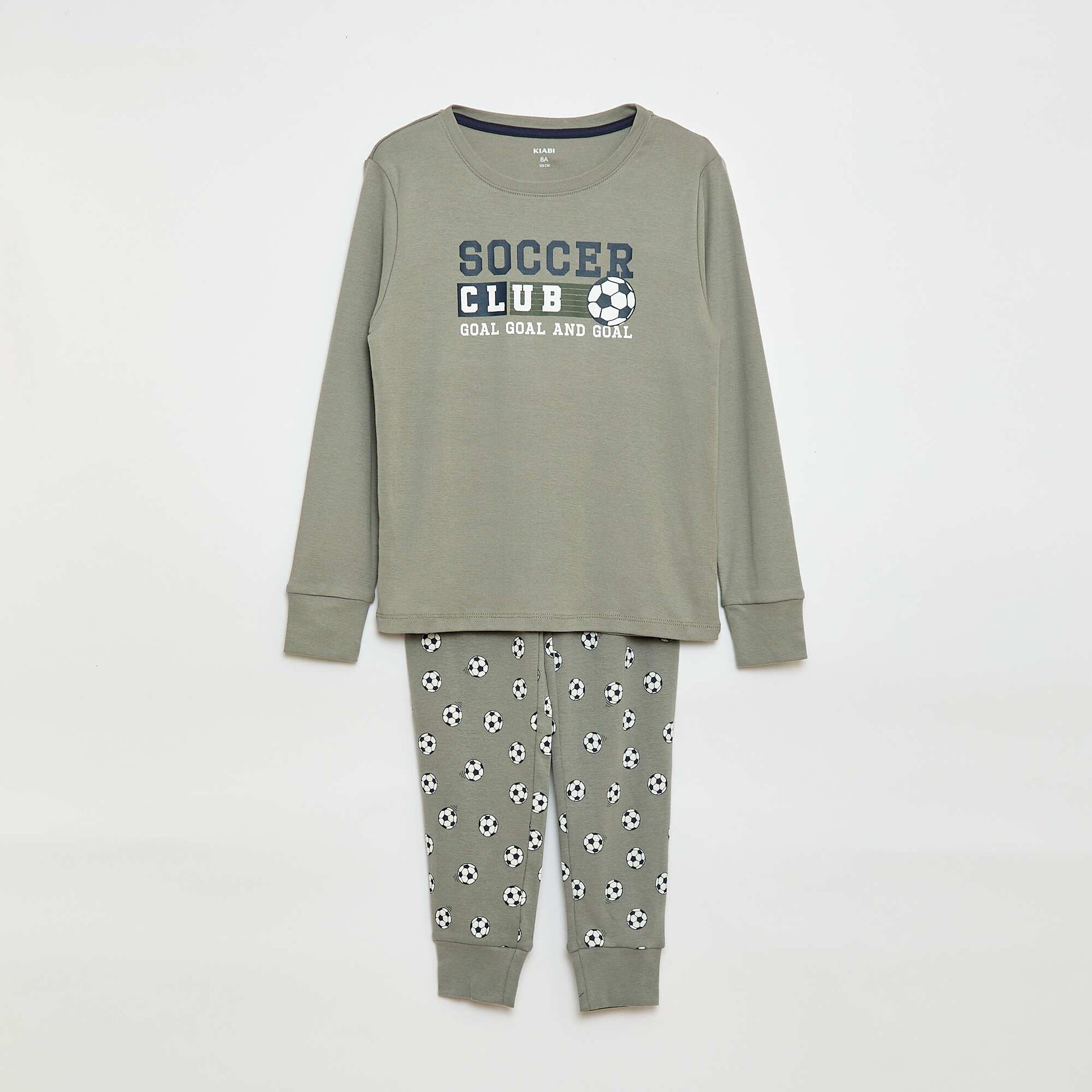 Ensemble pyjama long imprimé - 2 pièces GRIS