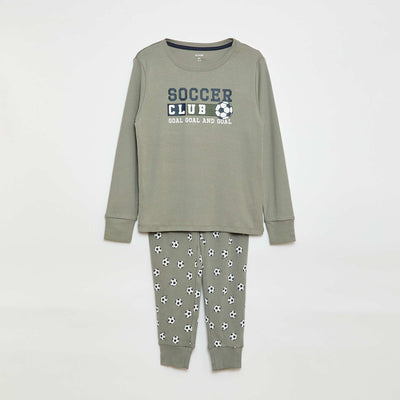 Ensemble pyjama long imprimé - 2 pièces GRIS