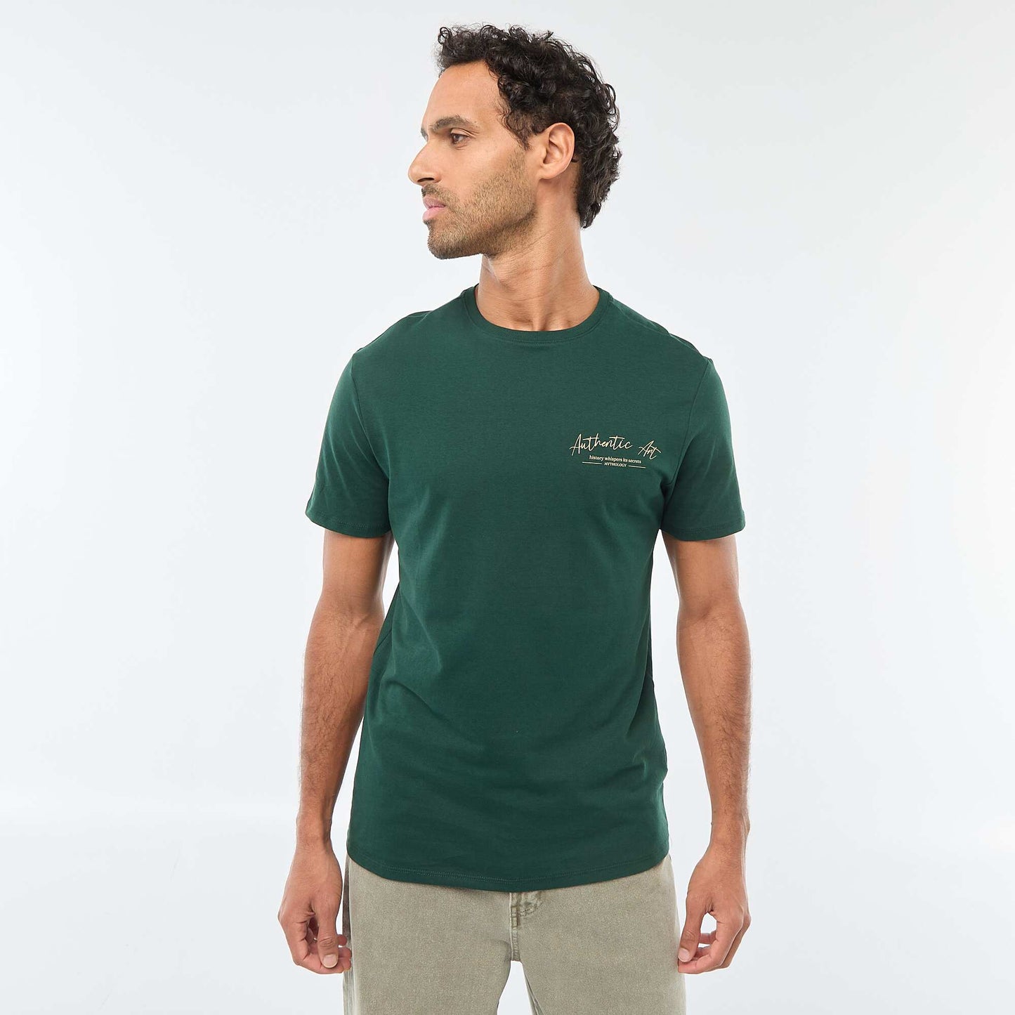 T-shirt à col rond et manches courtes imprimé VERT