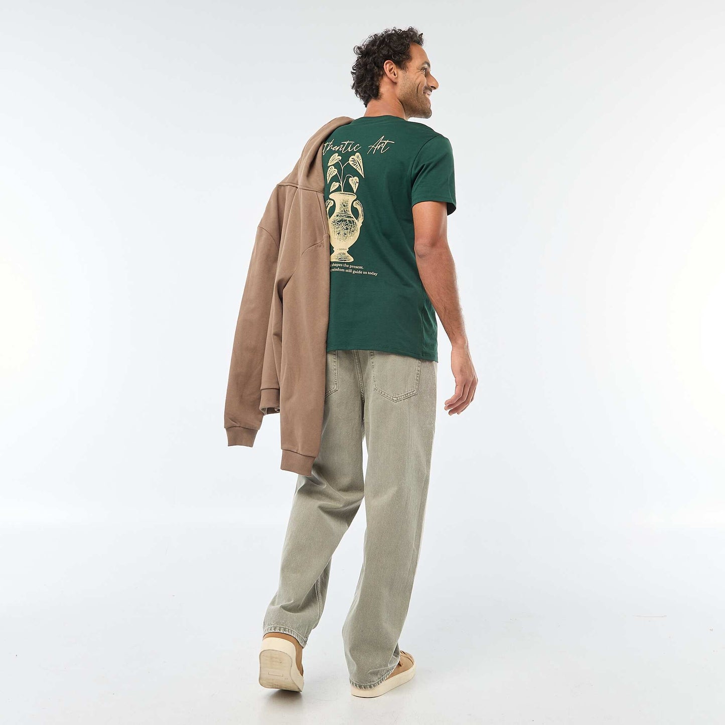 T-shirt à col rond et manches courtes imprimé VERT