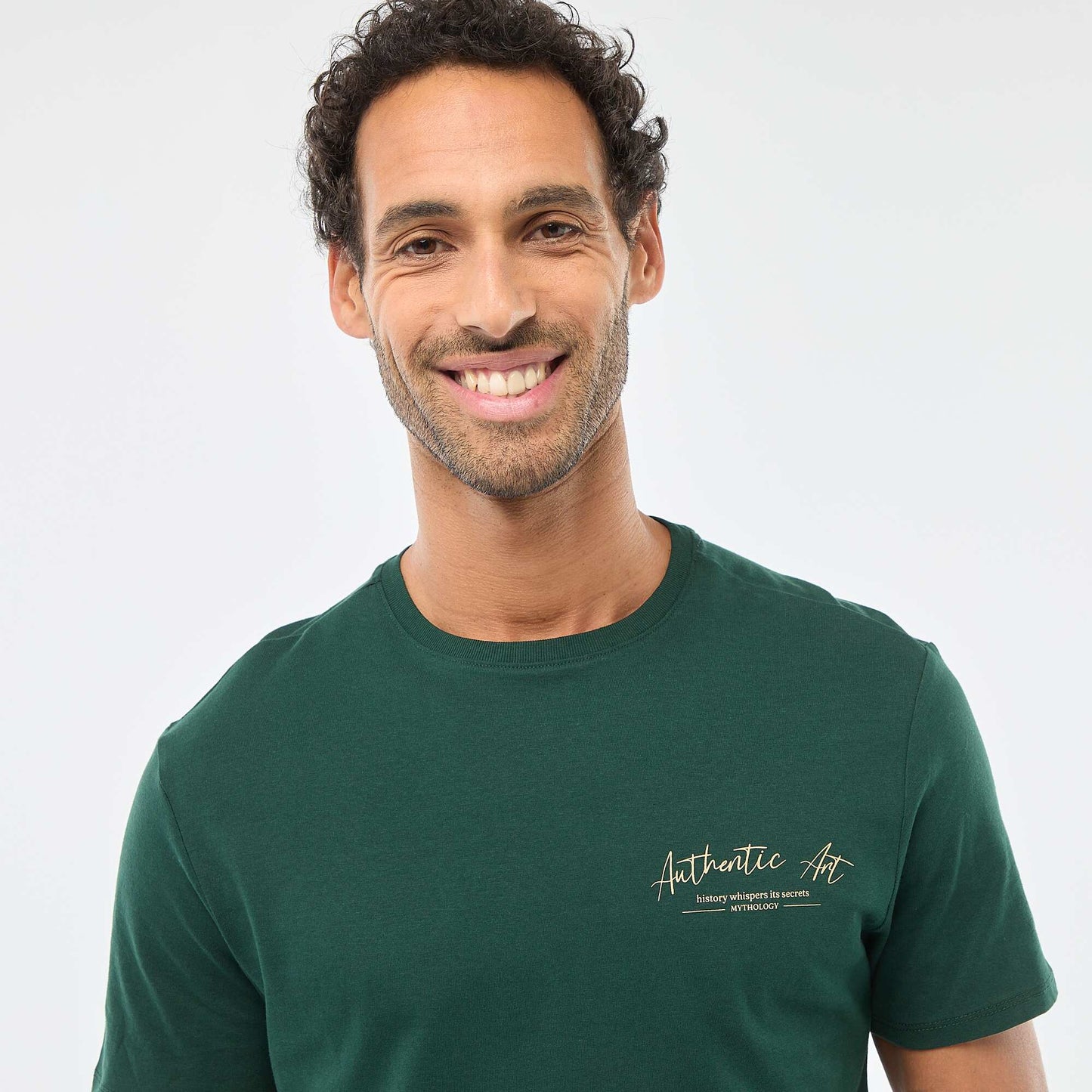 T-shirt à col rond et manches courtes imprimé VERT