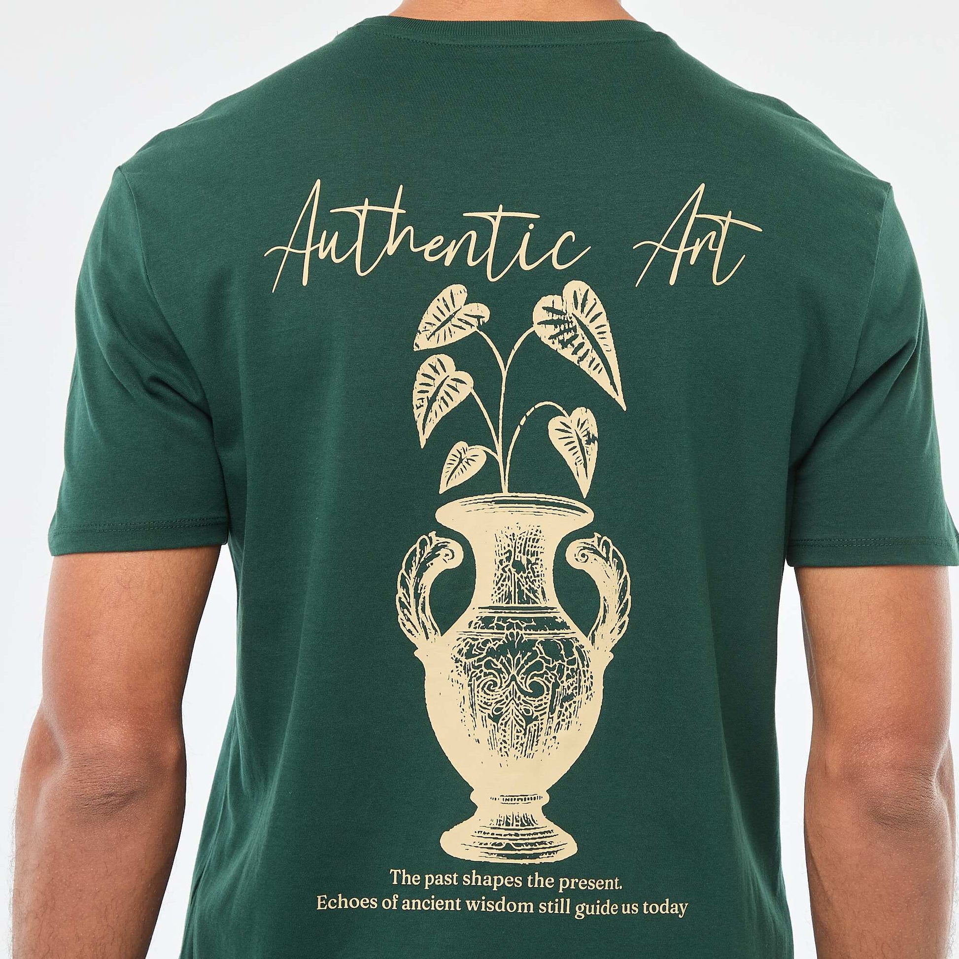T-shirt à col rond et manches courtes imprimé VERT
