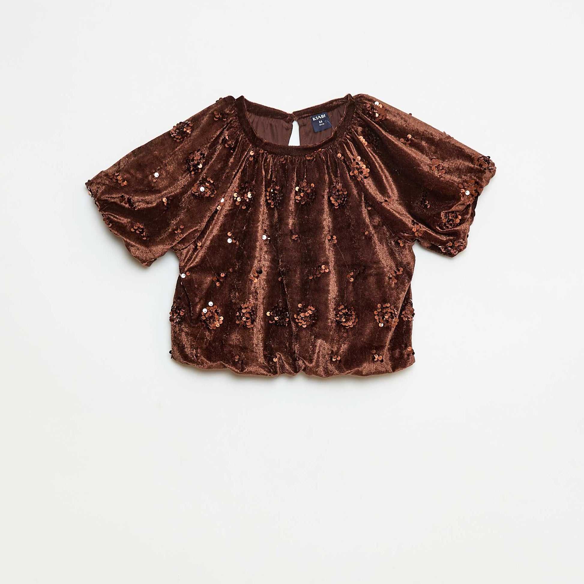 Ensemble blouse + pantalon flare fit en velours MARRON