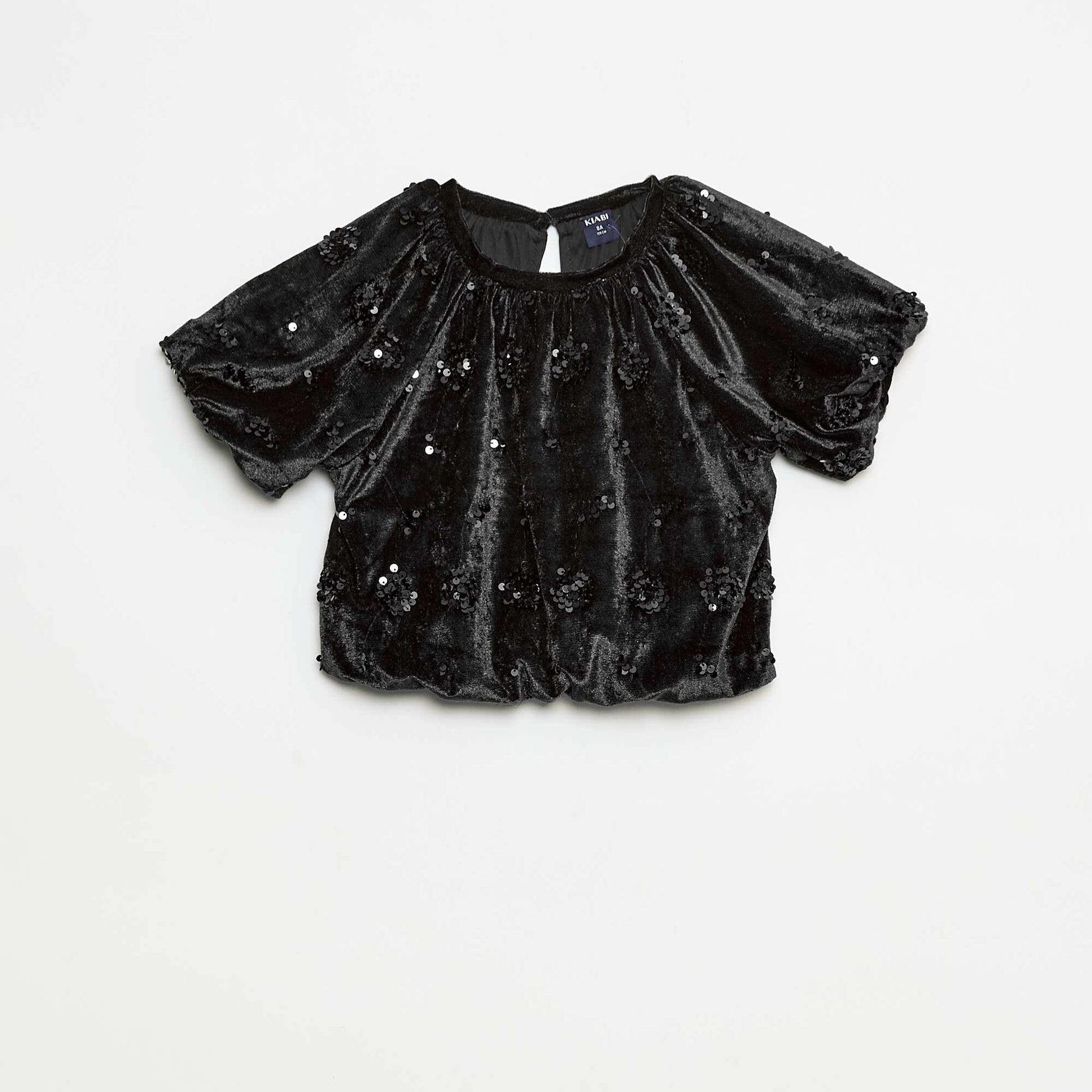 Ensemble blouse + pantalon flare fit en velours NOIR