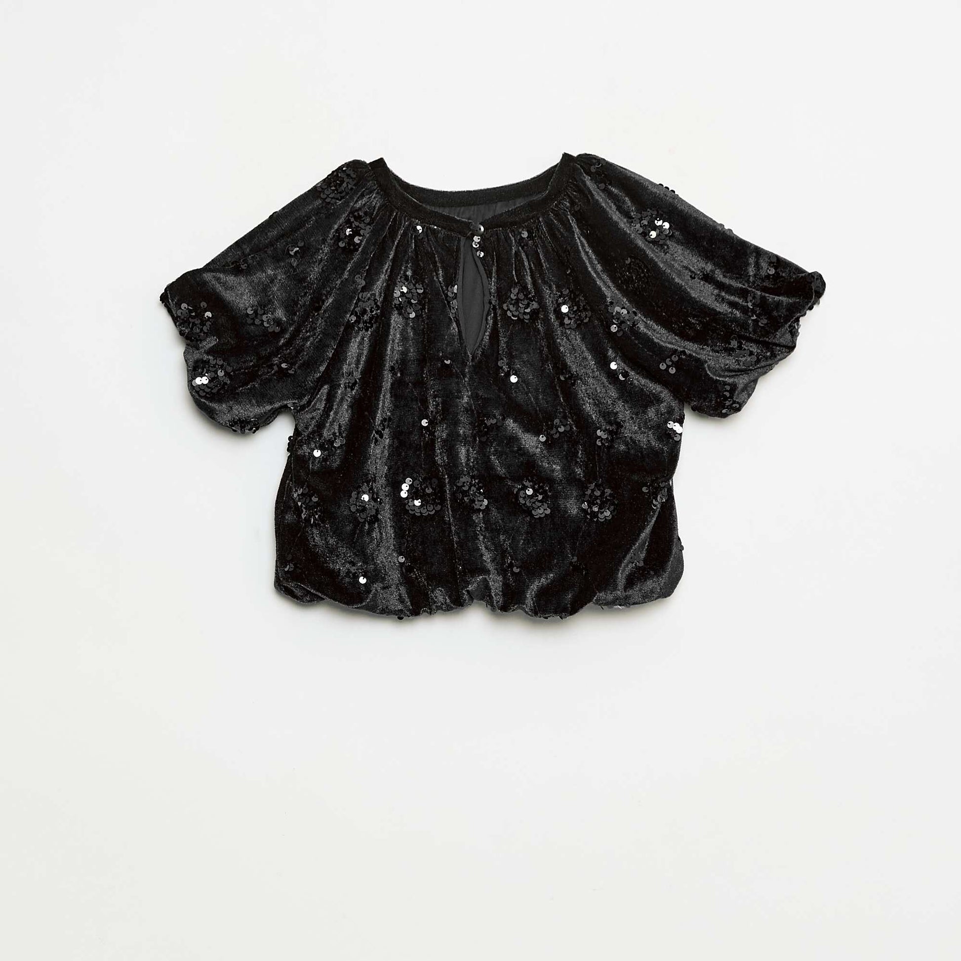 Ensemble blouse + pantalon flare fit en velours NOIR