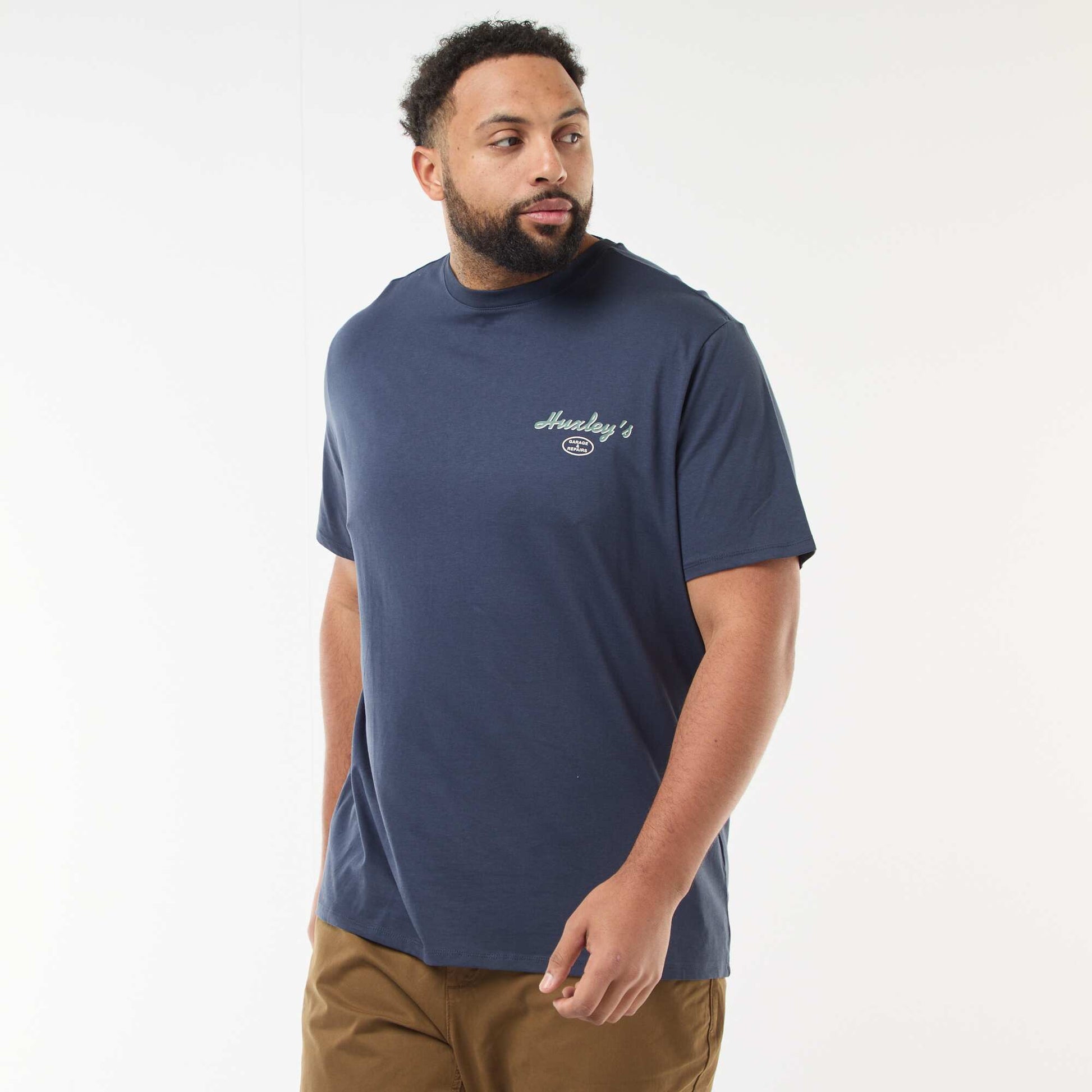 T-shirt imprimé à manches courtes BLEU
