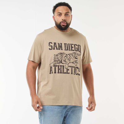 T-shirt imprimé à manches courtes BEIGE