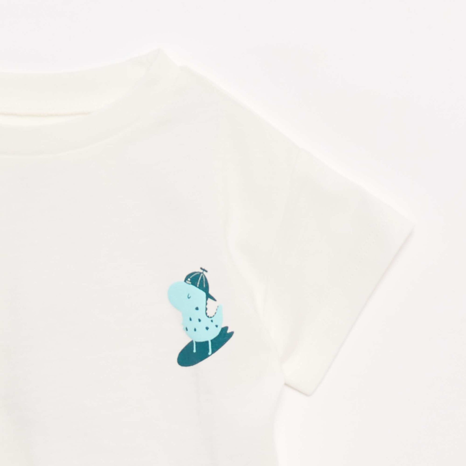 T-shirt imprimé fantaisie à manches courtes BLANC