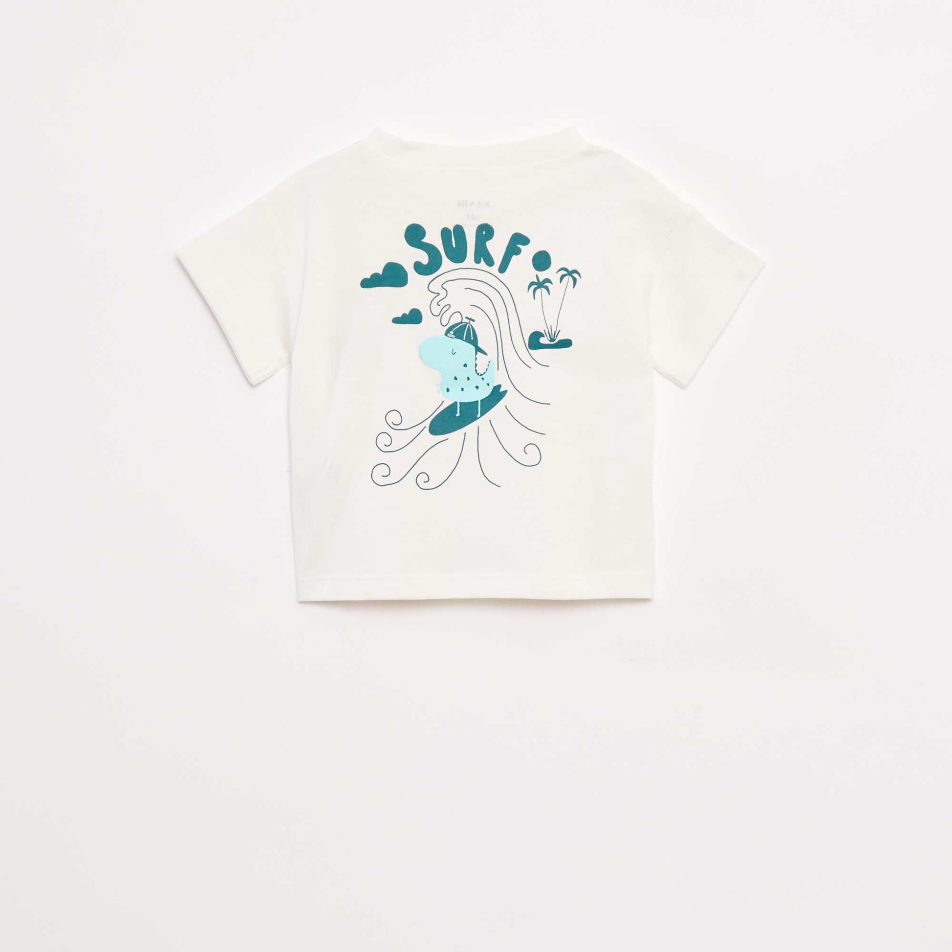 T-shirt imprimé fantaisie à manches courtes BLANC