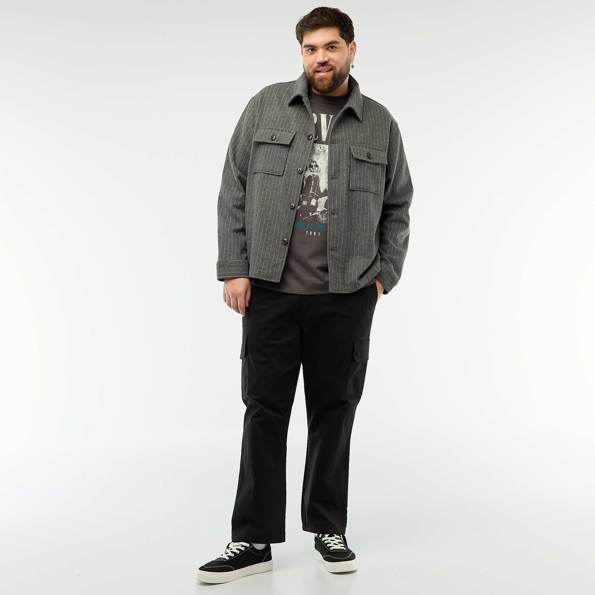 Surchemise ouverture boutonnée avec poches à rabat GRIS