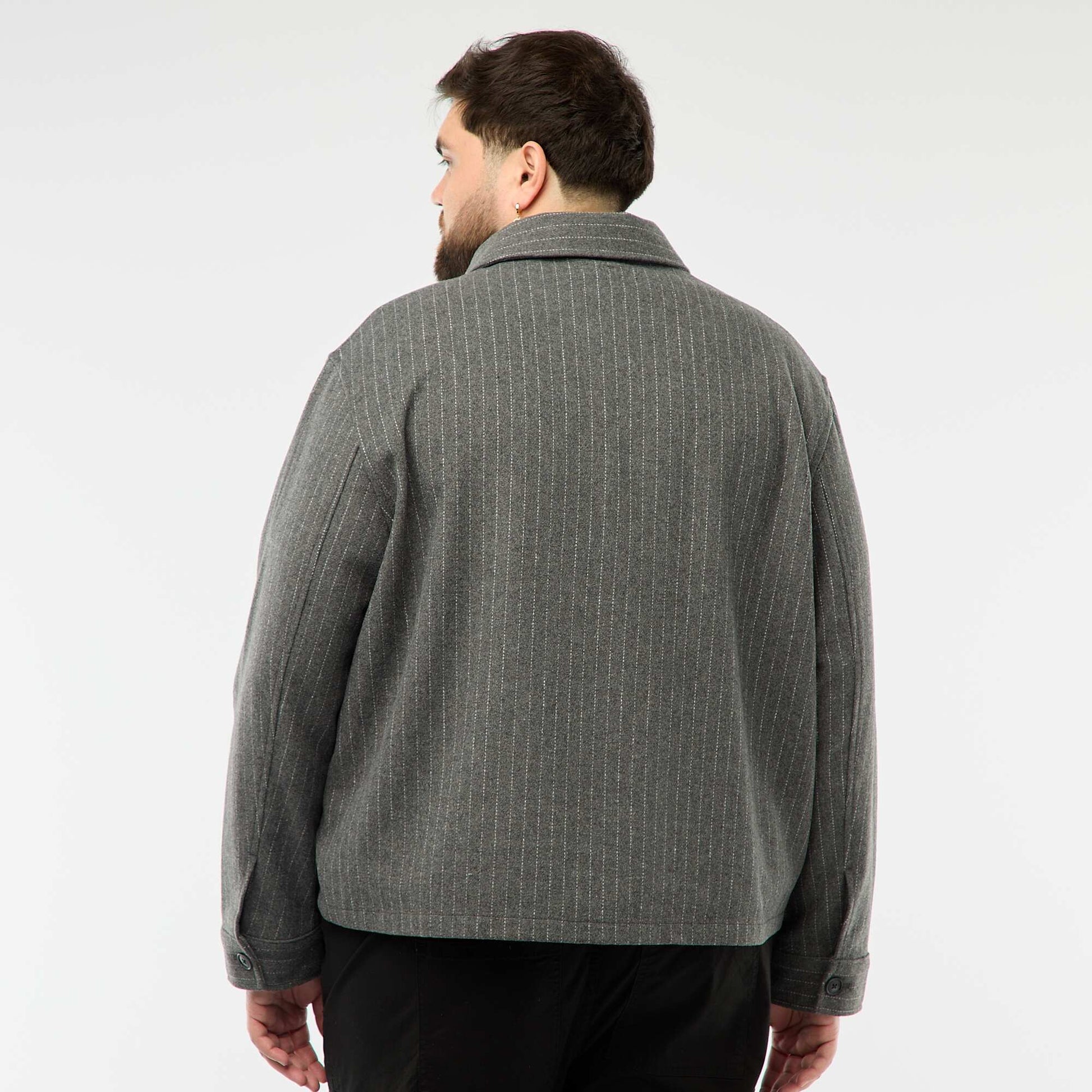 Surchemise ouverture boutonnée avec poches à rabat GRIS