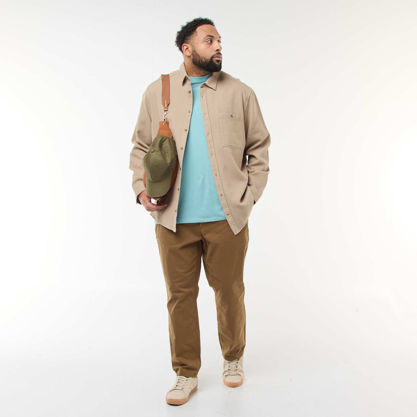 Chemise effet gaufré uni BEIGE