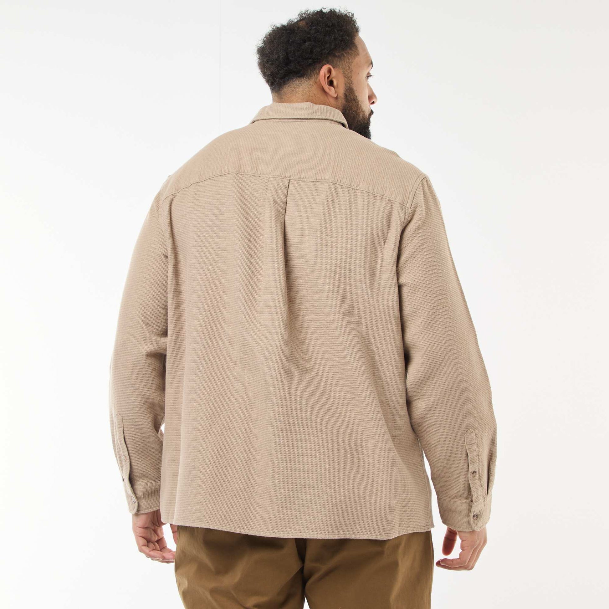 Chemise effet gaufré uni BEIGE