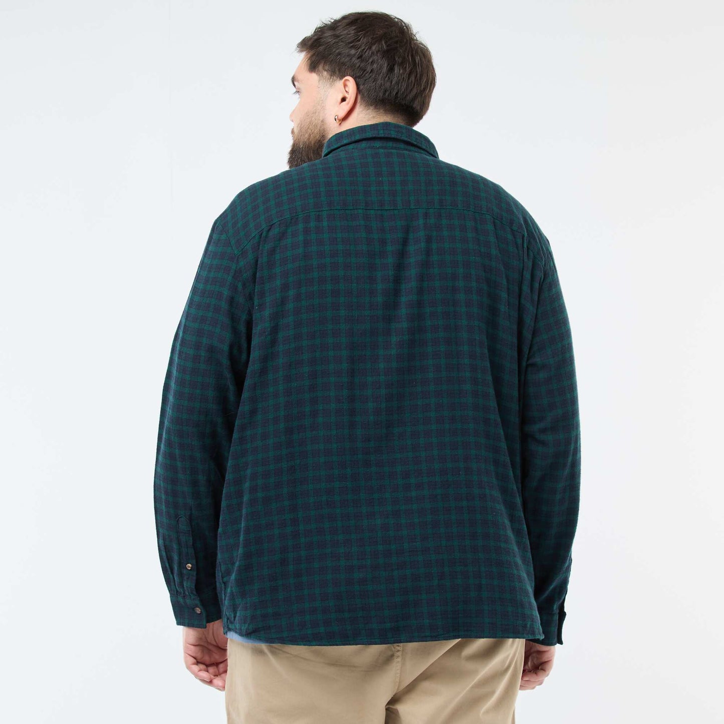 Chemise à carreaux en flanelle de coton VERT