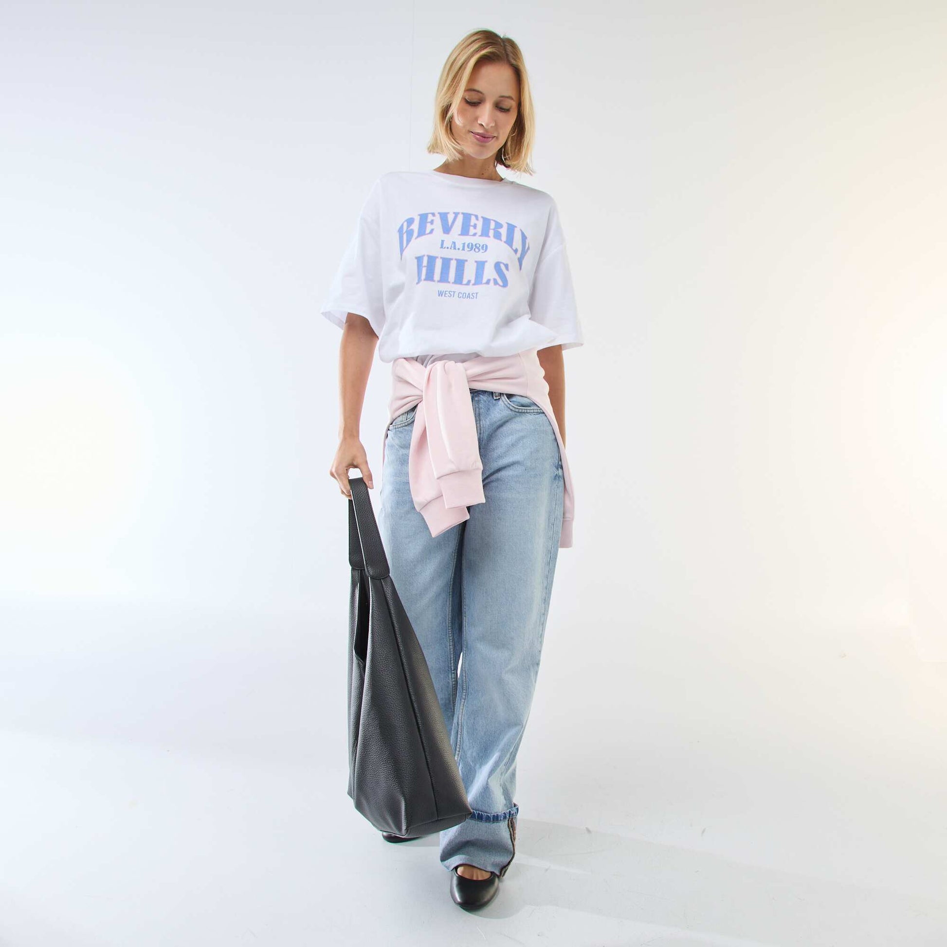 Tee-shirt oversize à message BLANC