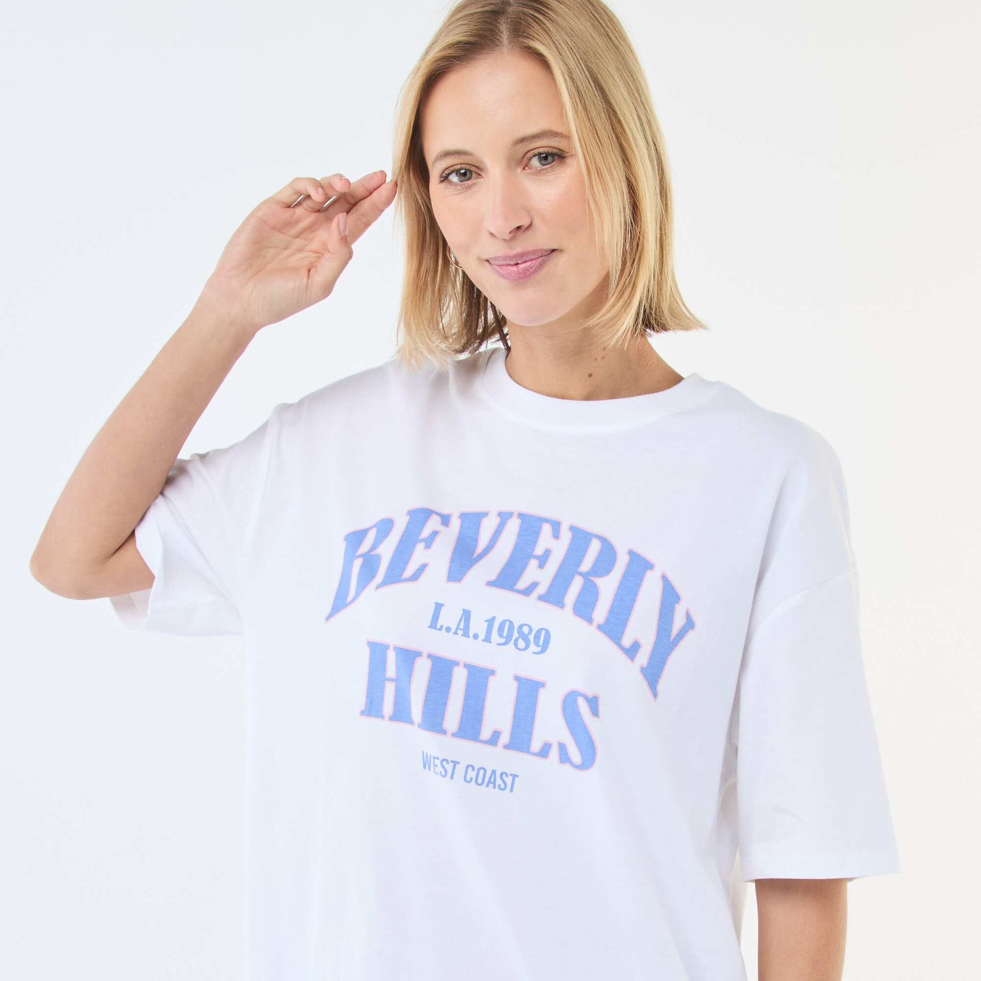 Tee-shirt oversize à message BLANC
