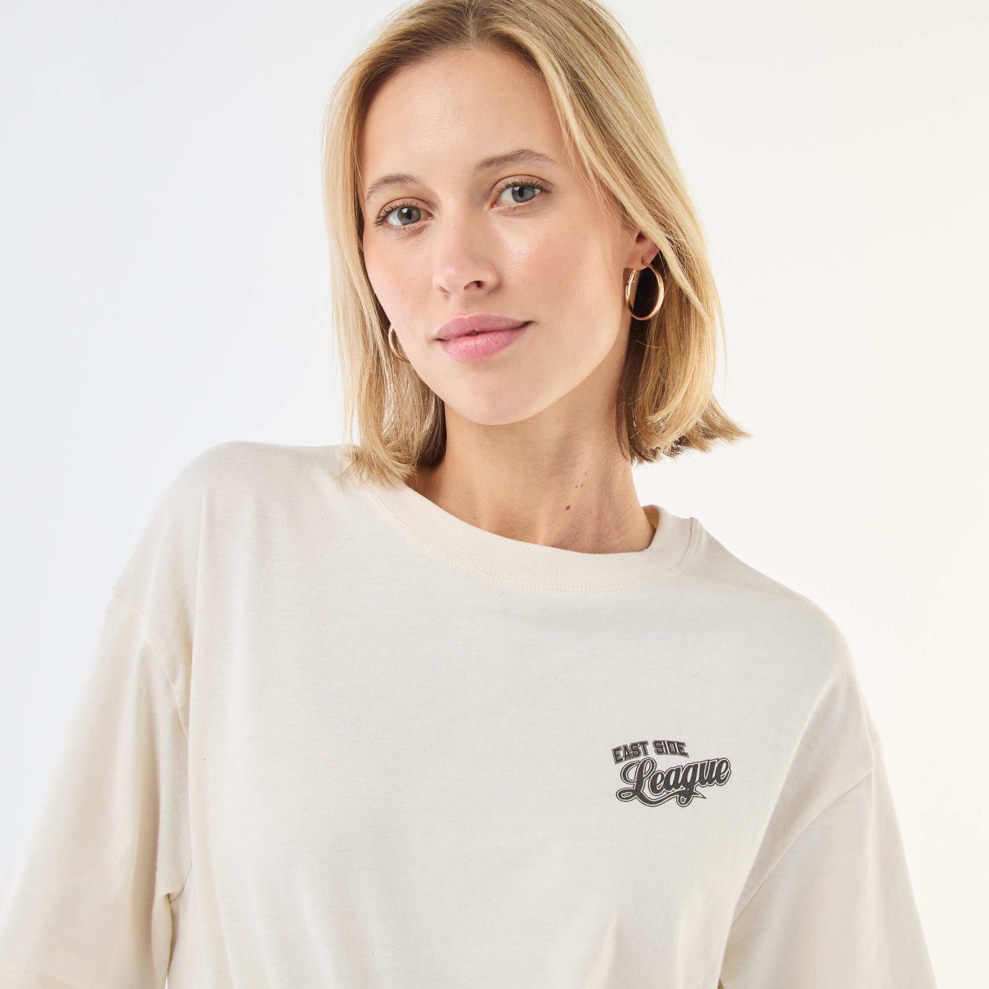 Tee-shirt oversize à message BLANC