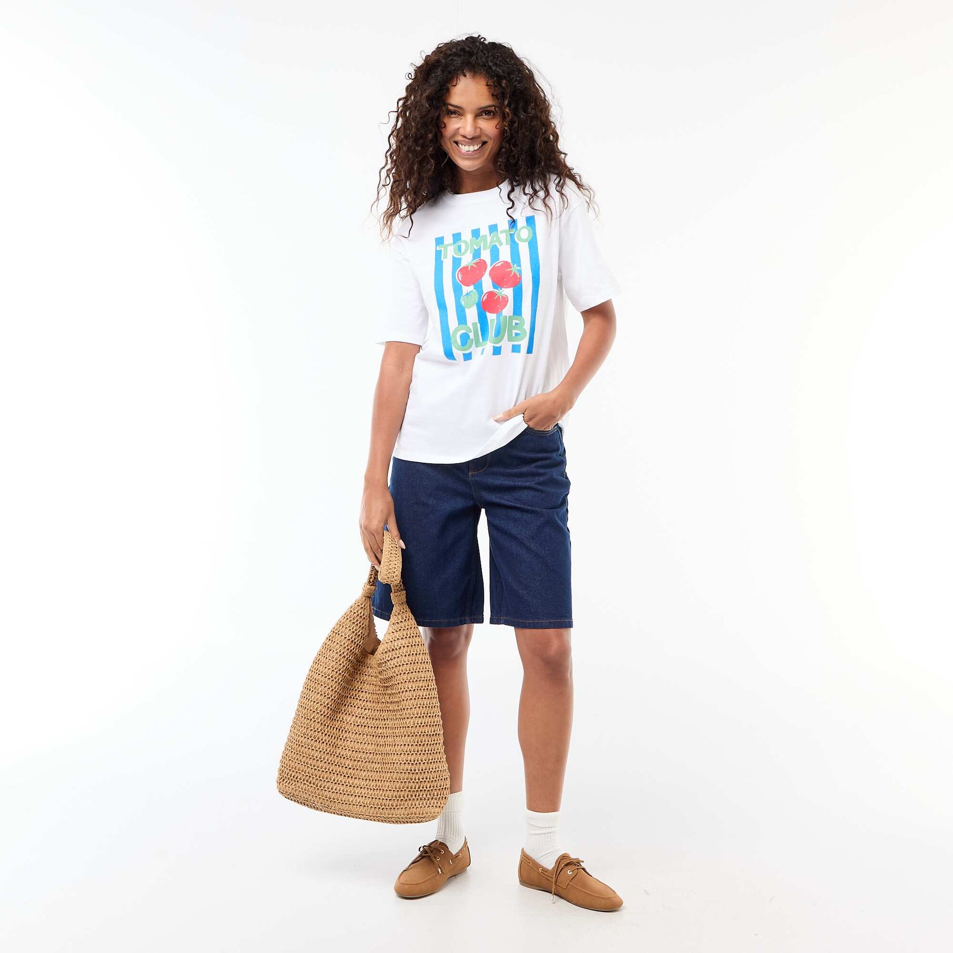 Tee-shirt oversize à message BLANC
