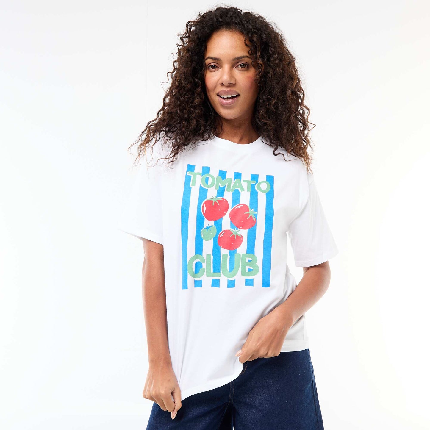 Tee-shirt oversize à message BLANC