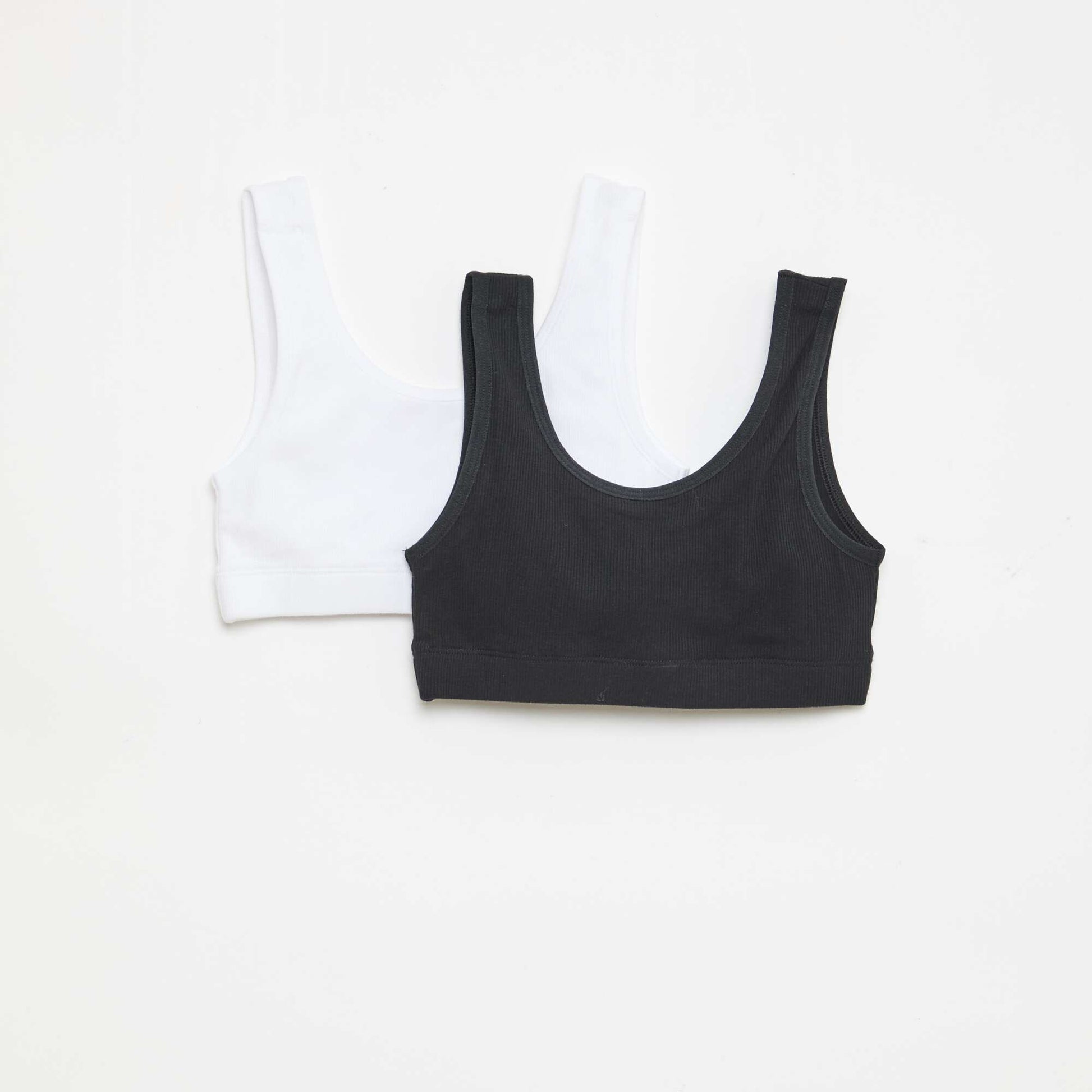 Lot de brassière en maille côtelée NOIR