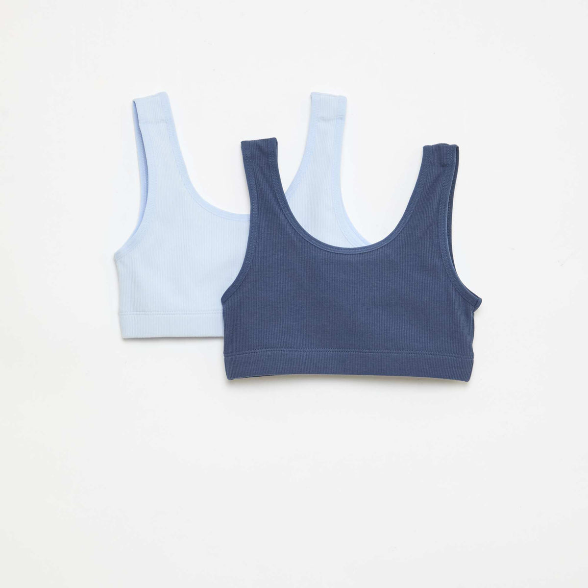 Lot de brassière en maille côtelée BLEU