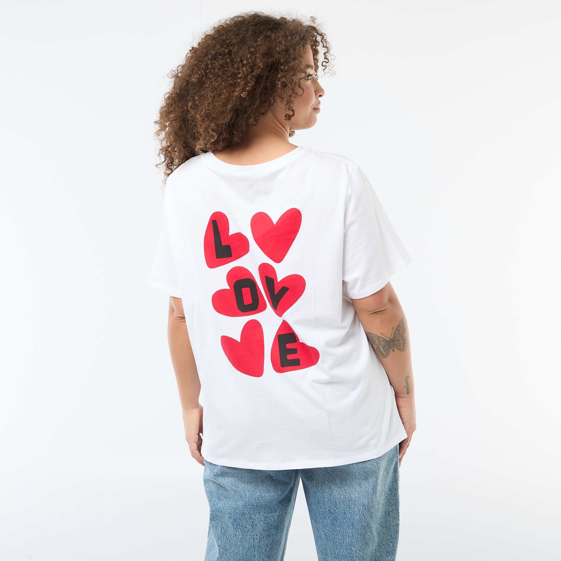 Tee-shirt coupe oversize à manches courtes BLANC