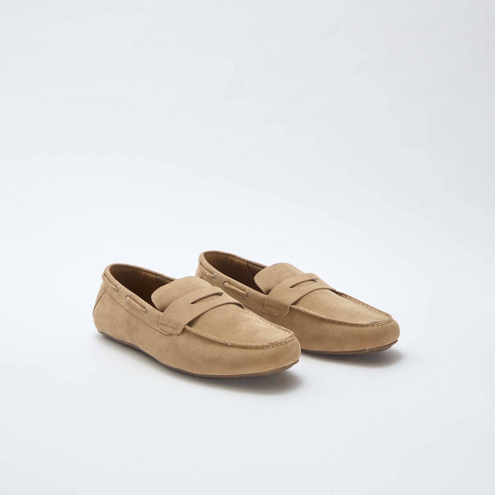 Mocassins bateau en suédine unie BEIGE