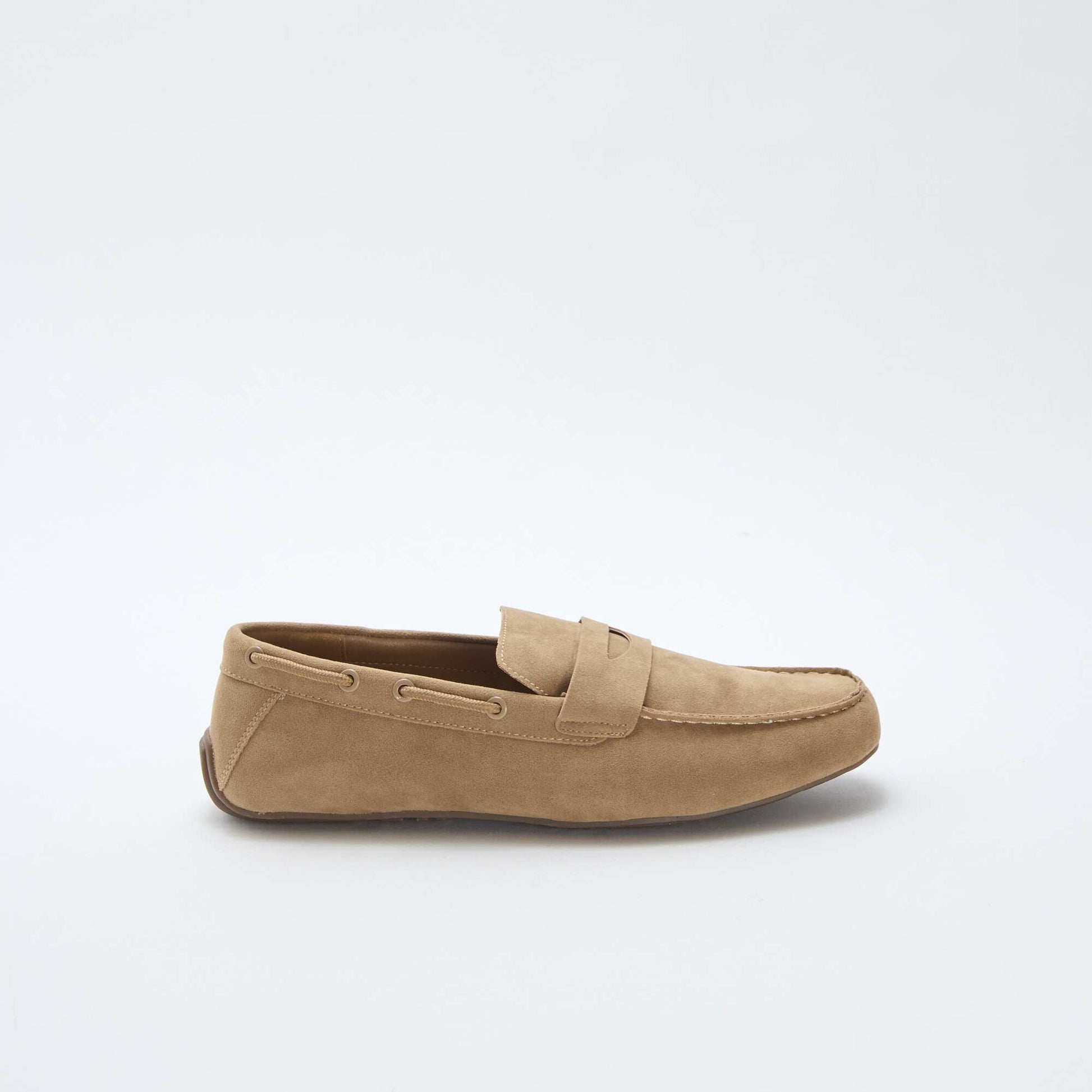Mocassins bateau en suédine unie BEIGE