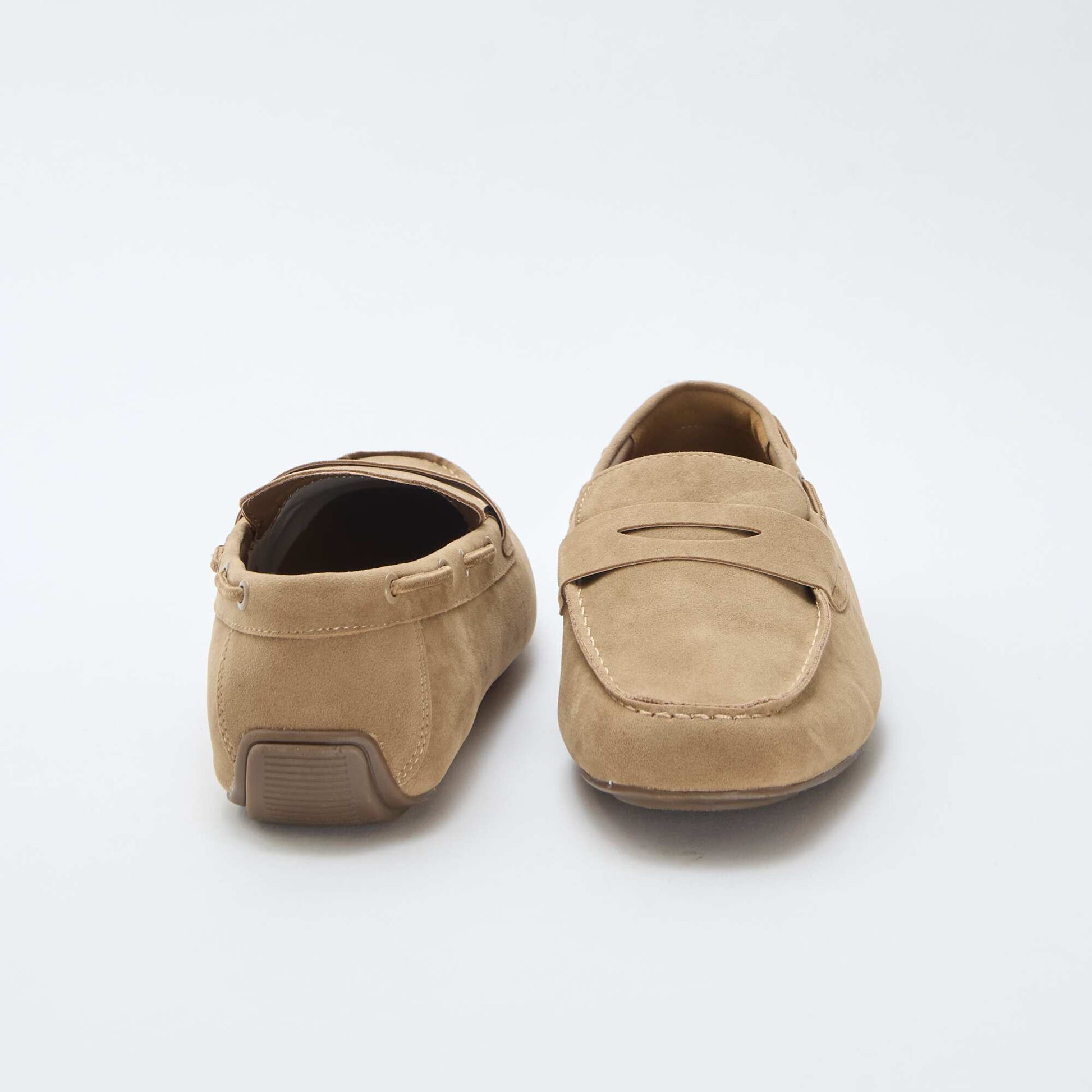 Mocassins bateau en suédine unie BEIGE