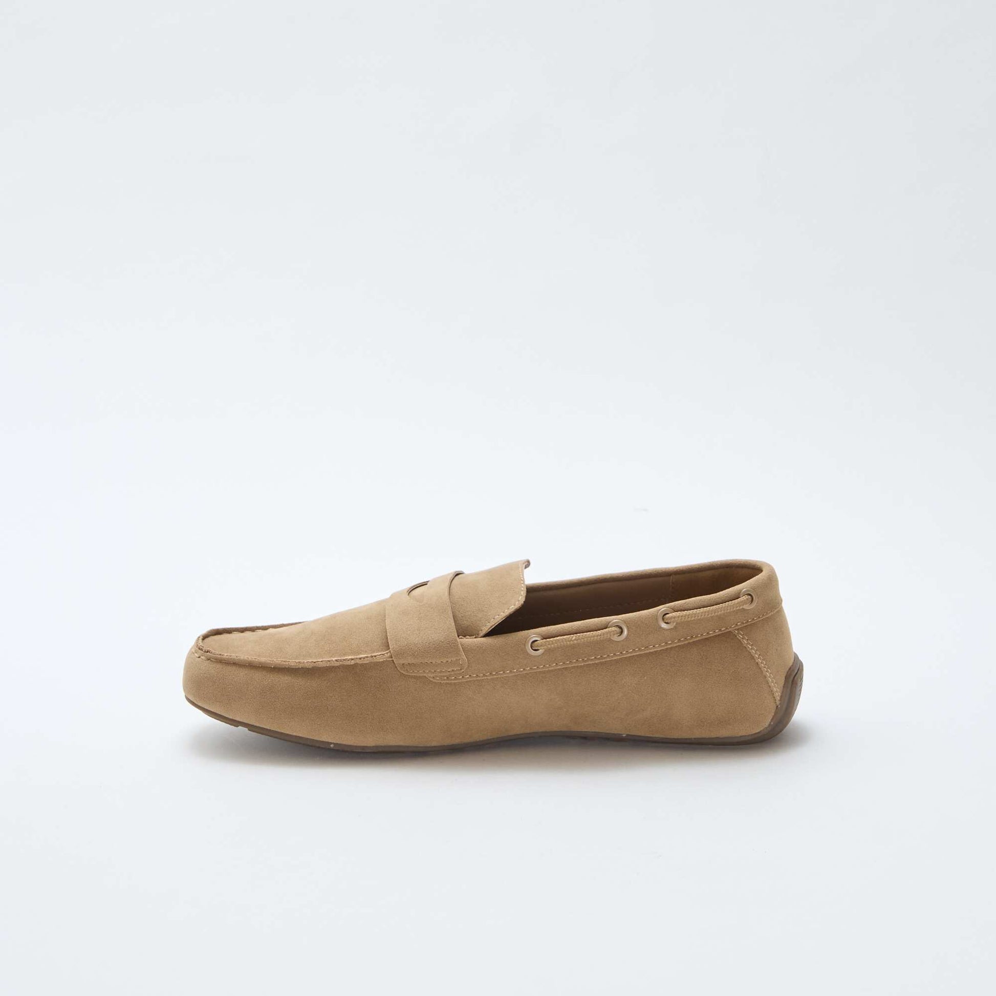 Mocassins bateau en suédine unie BEIGE
