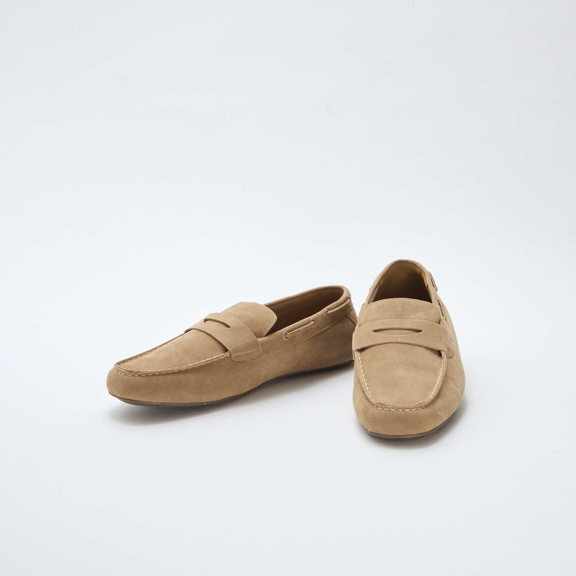 Mocassins bateau en suédine unie BEIGE