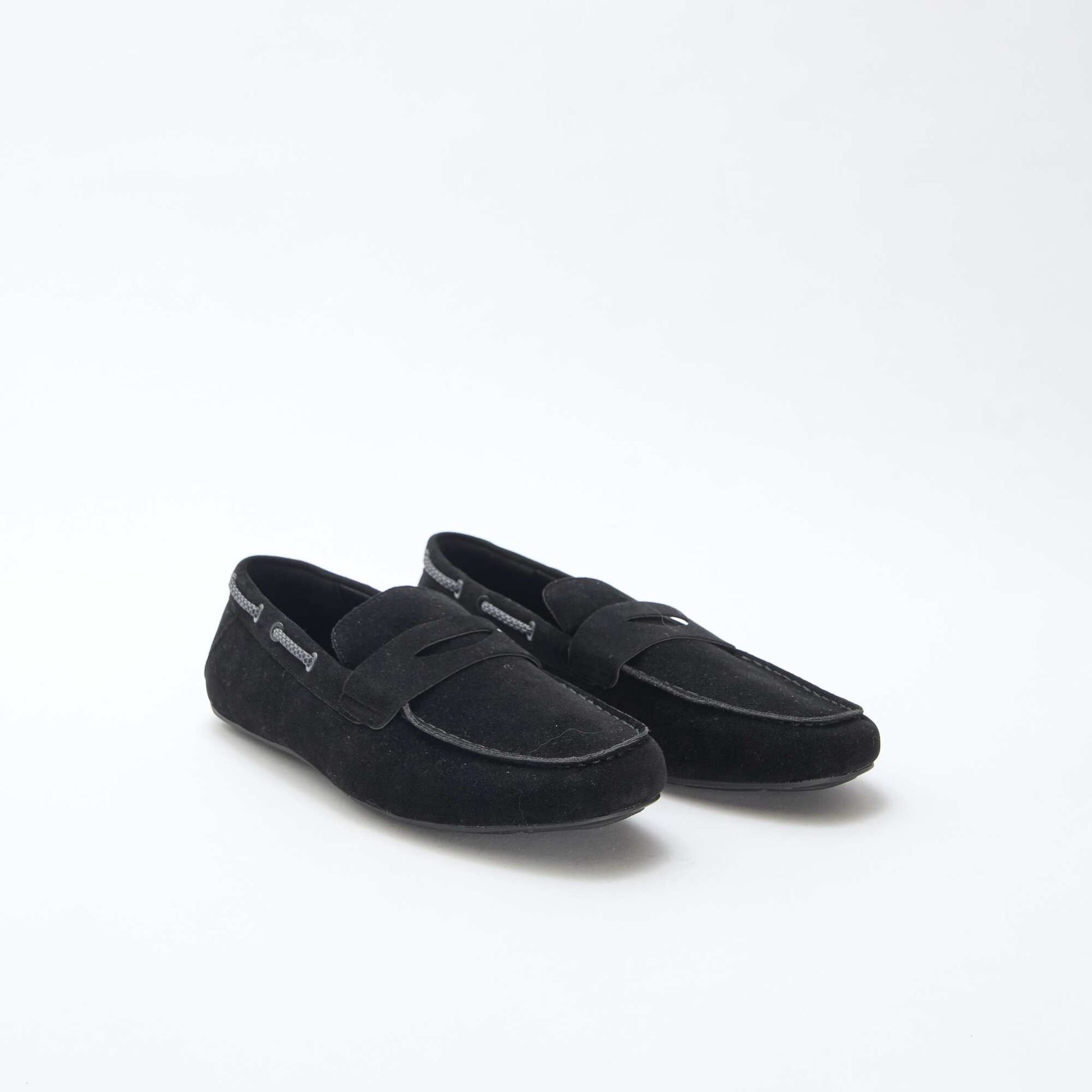 Mocassins bateau en suédine unie NOIR