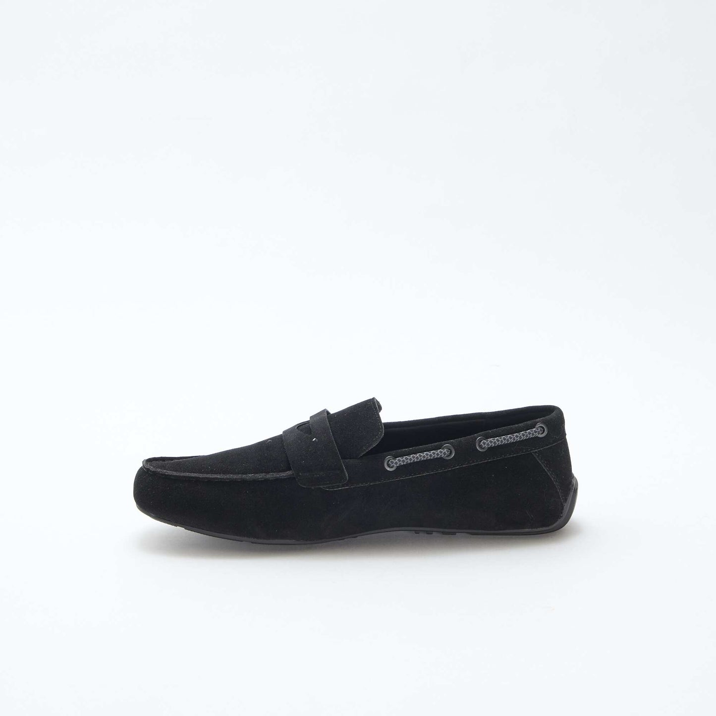 Mocassins bateau en suédine unie NOIR