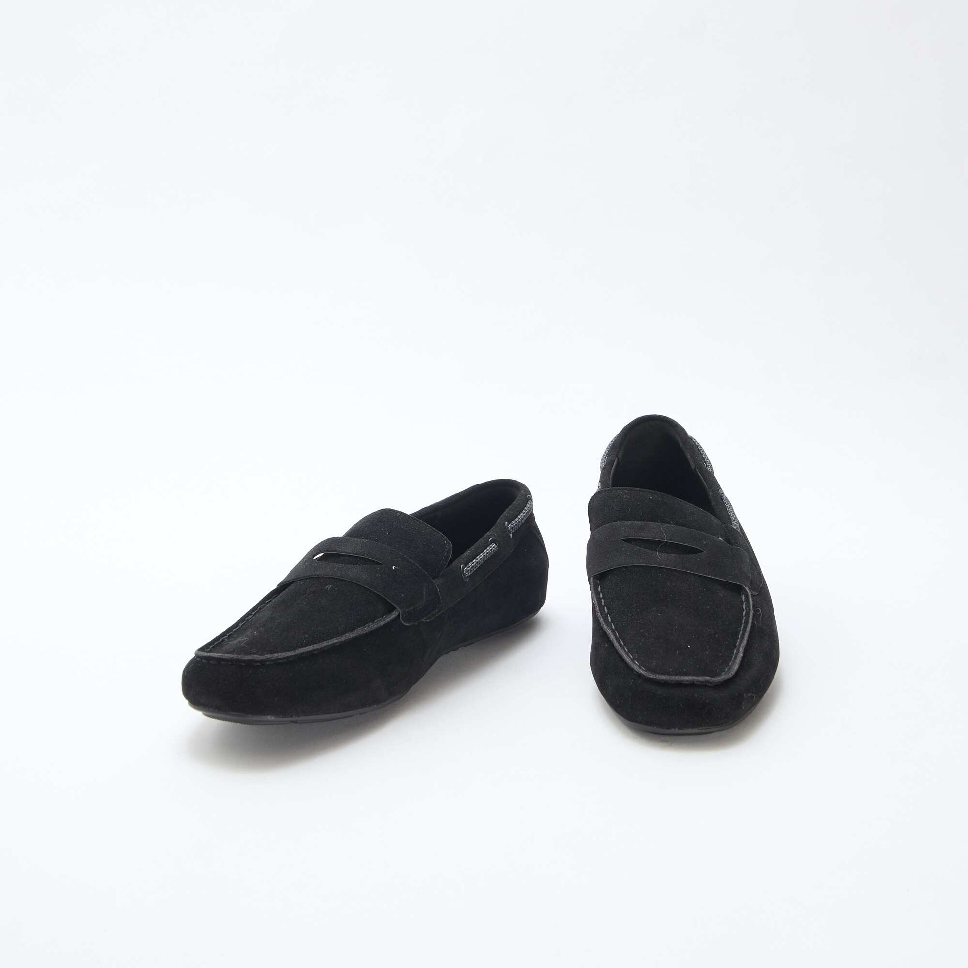 Mocassins bateau en suédine unie NOIR