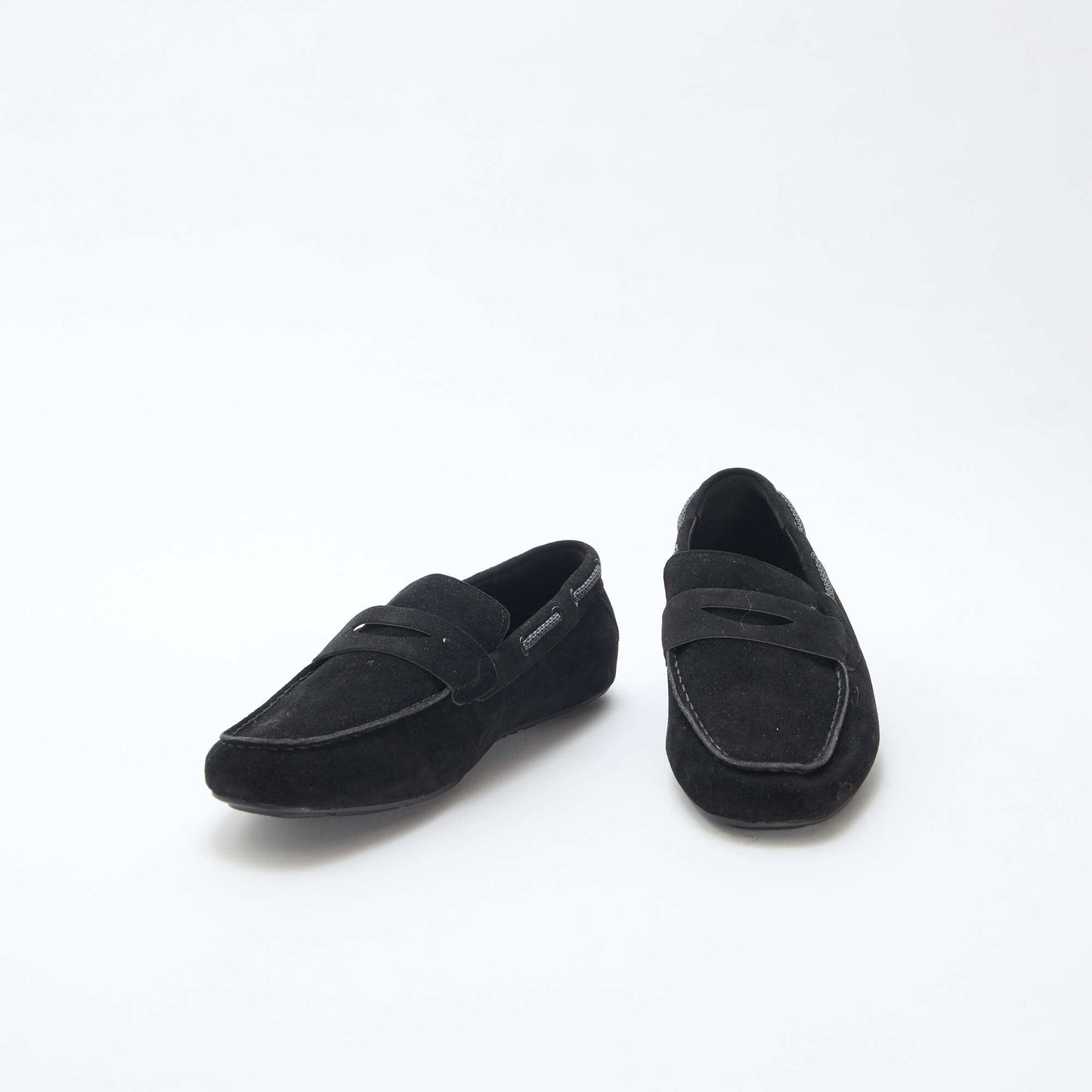 Mocassins bateau en suédine unie NOIR