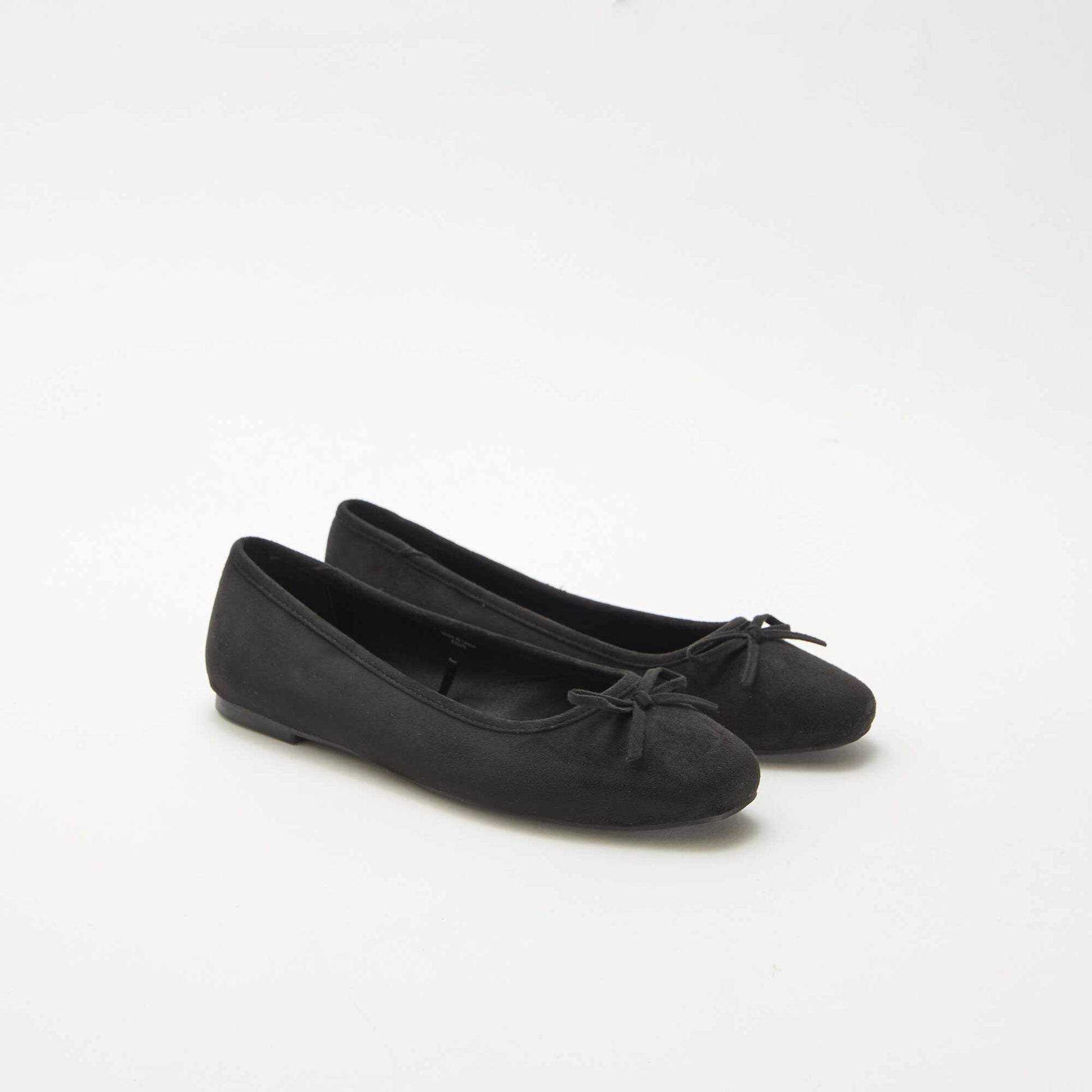 Ballerines unies en suédine NOIR
