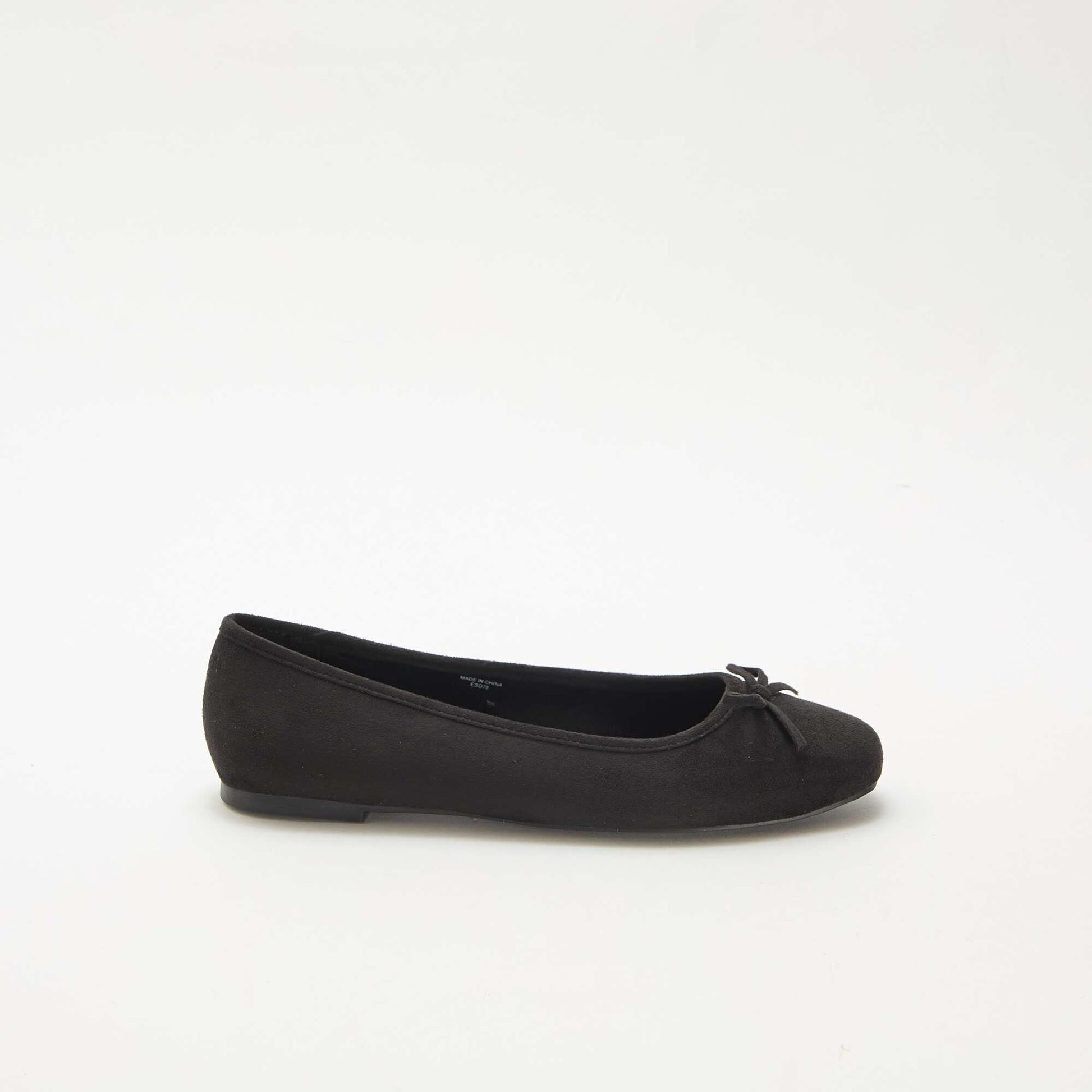 Ballerines unies en suédine NOIR