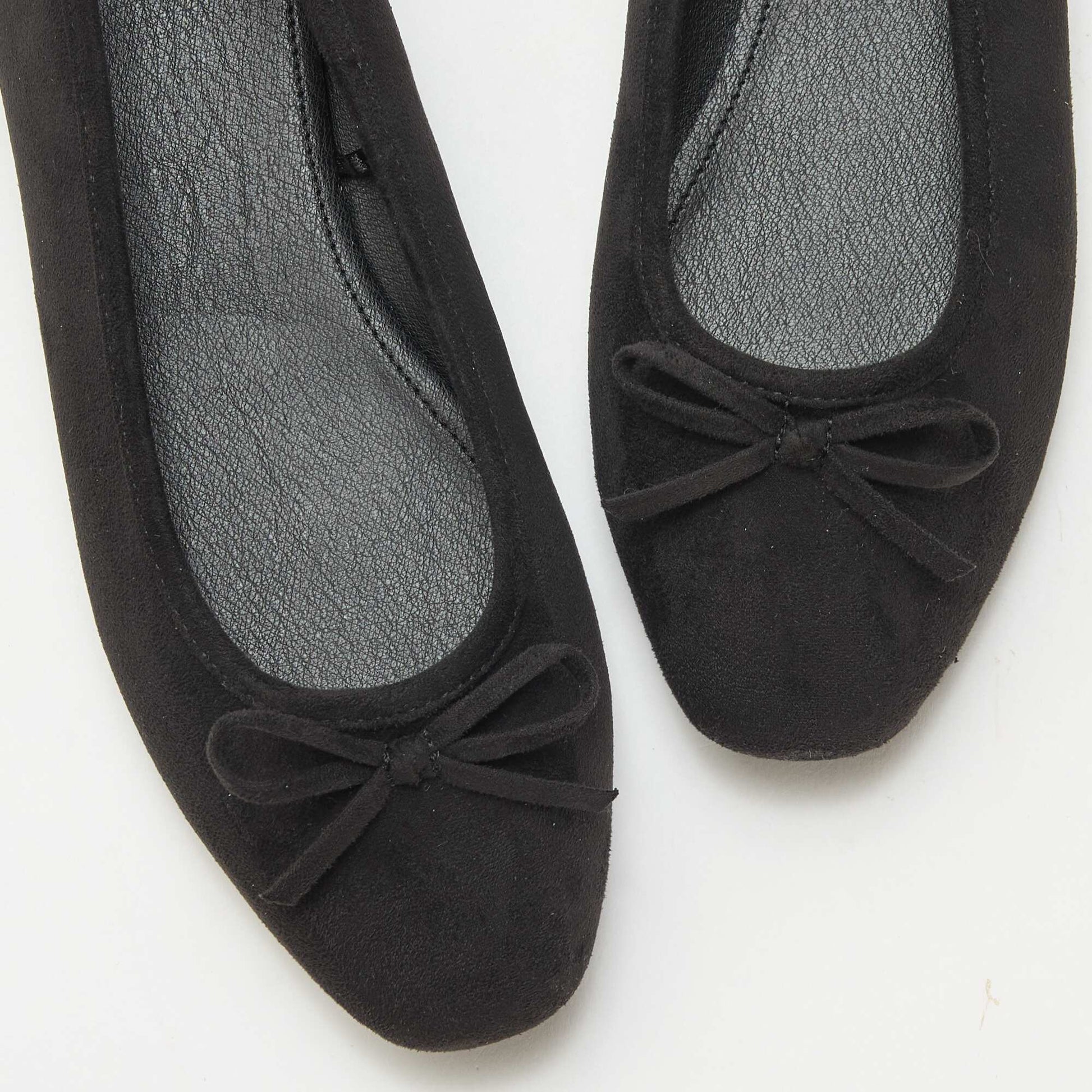 Ballerines unies en suédine NOIR