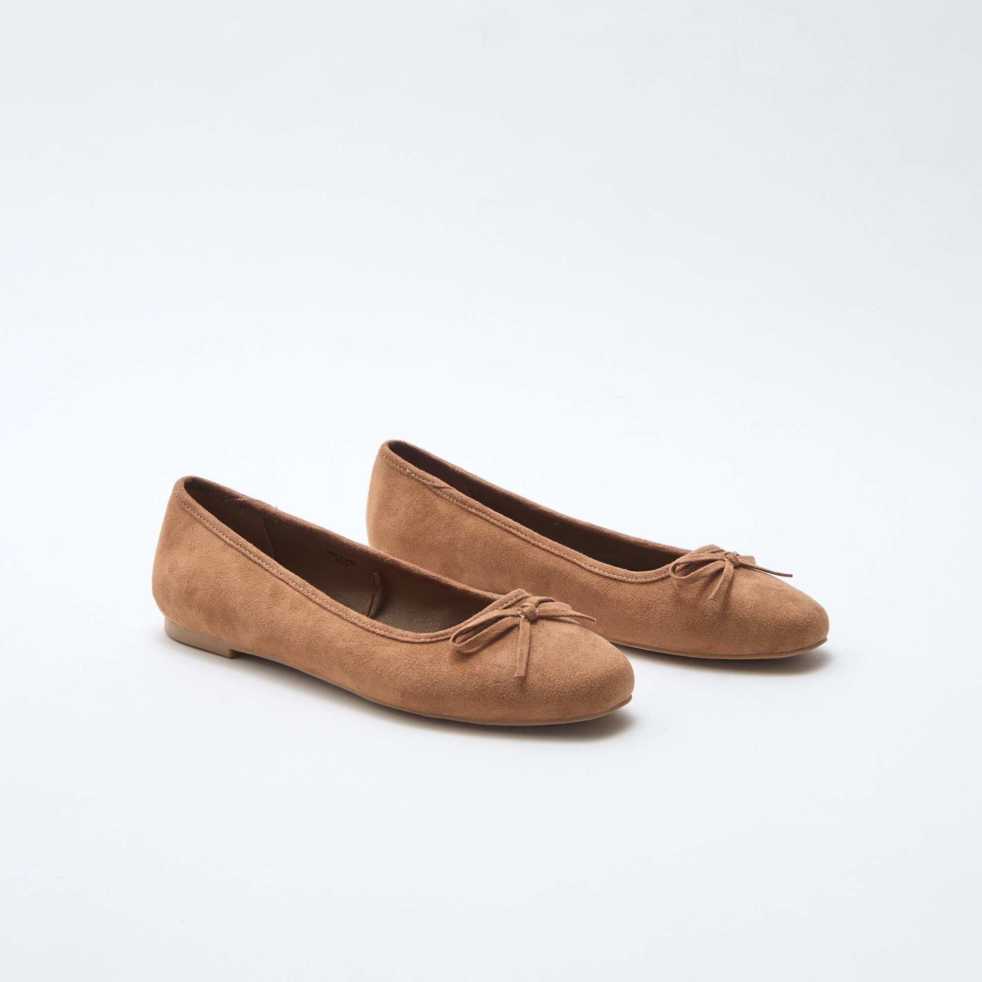 Ballerines unies en suédine MARRON