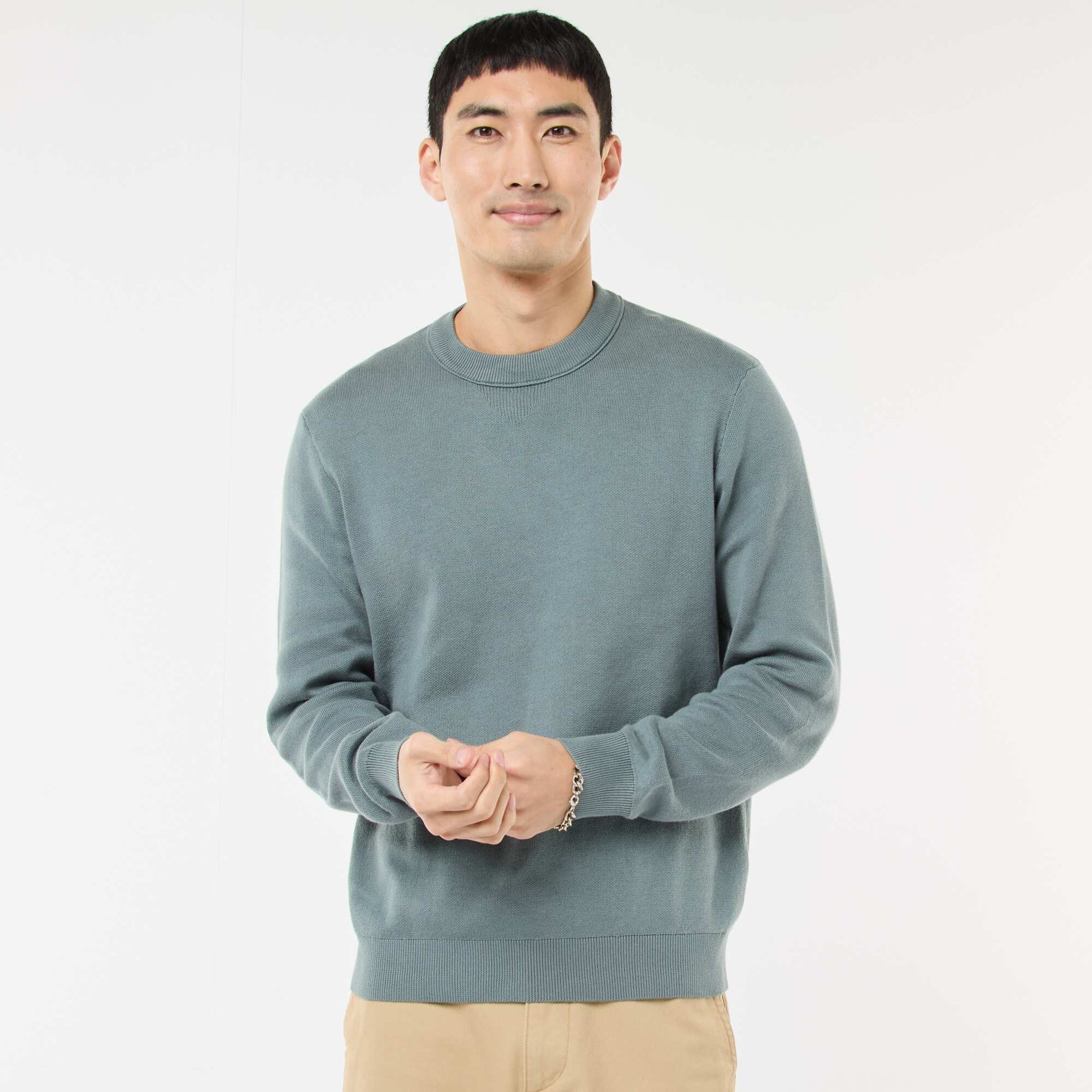Pull col rond uni BLEU