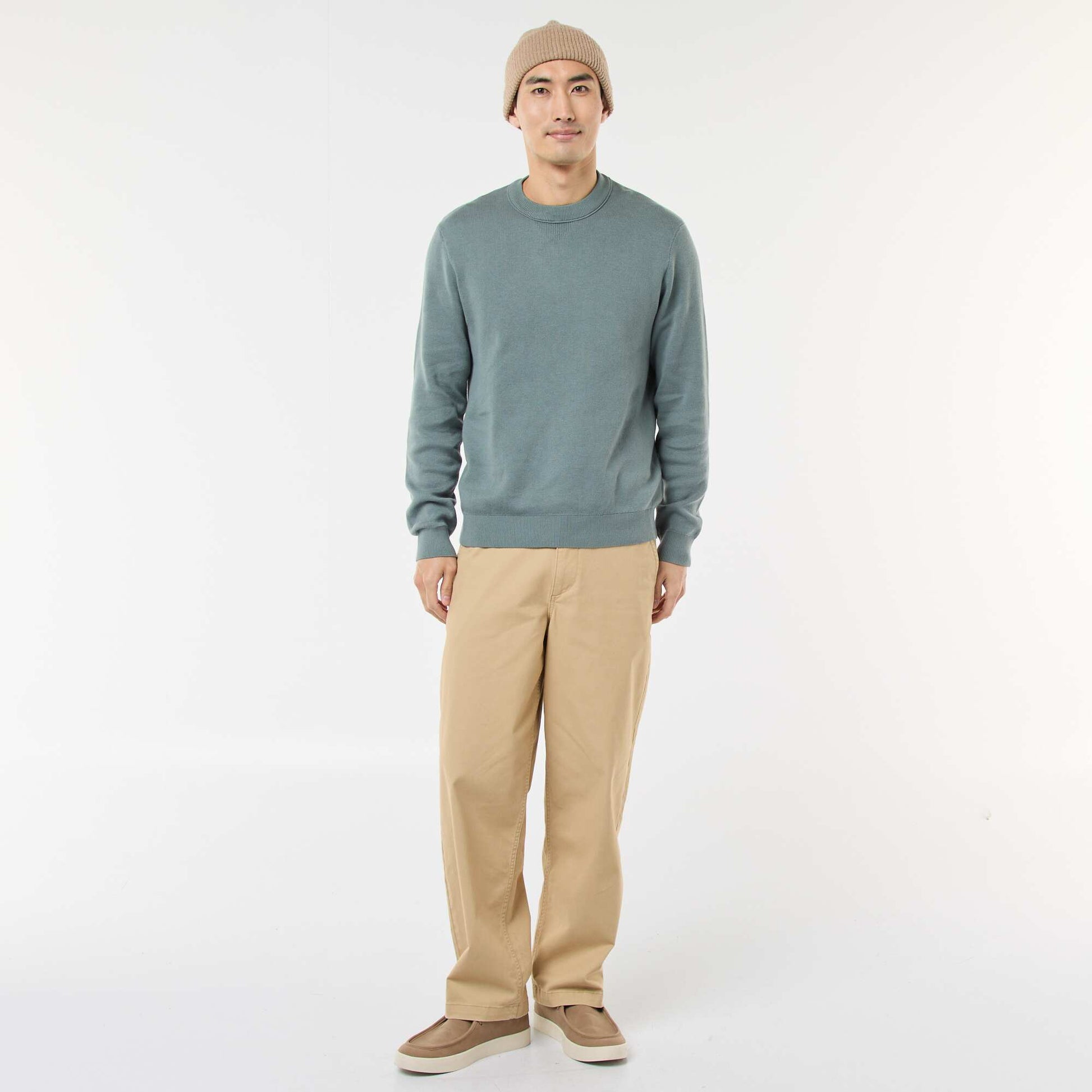 Pull col rond uni BLEU