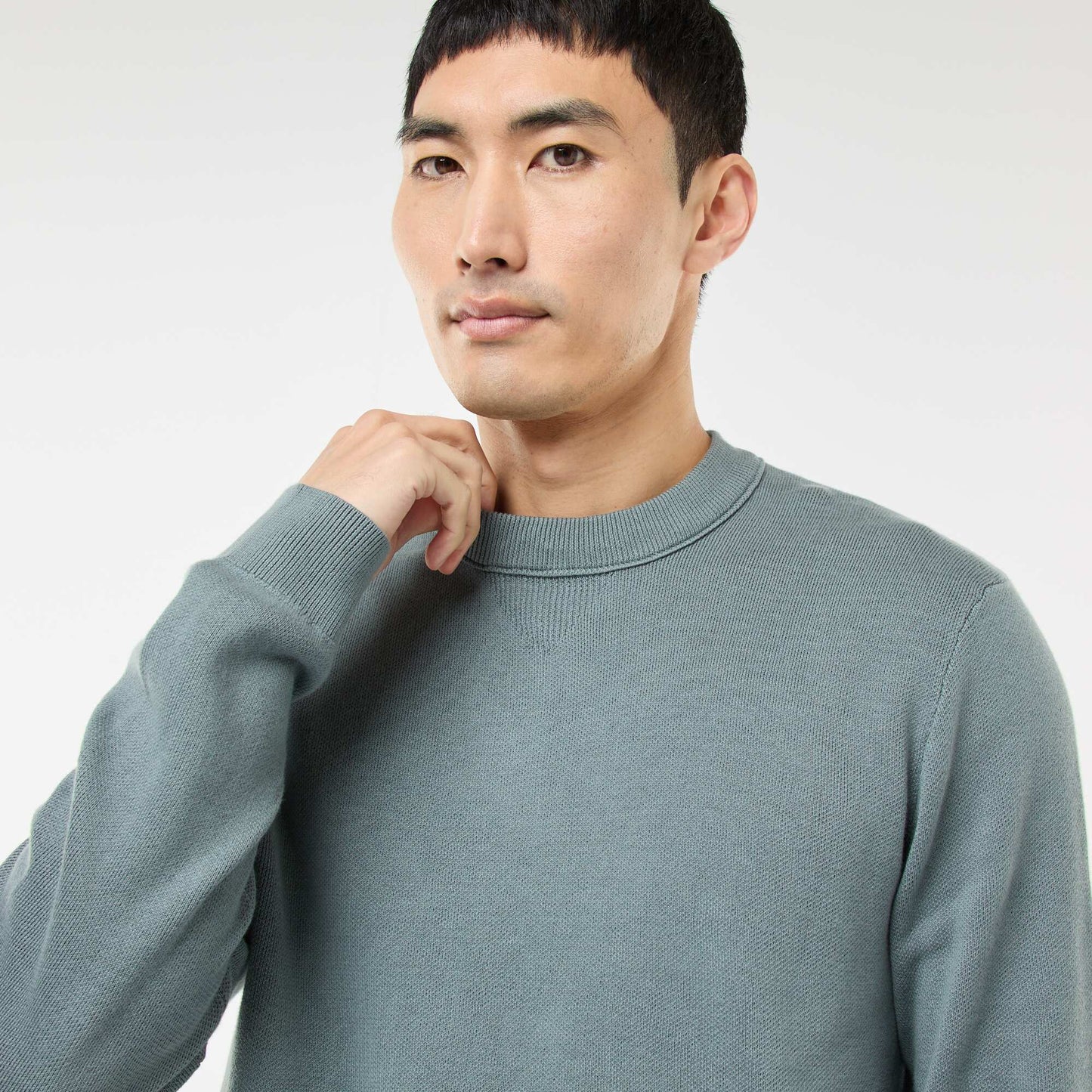 Pull col rond uni BLEU