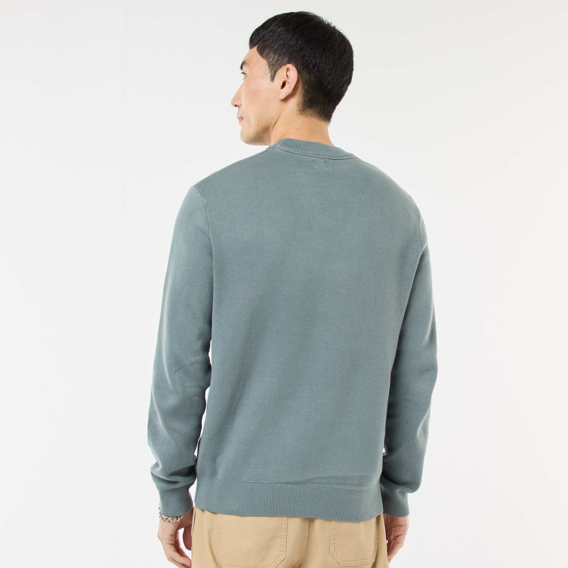 Pull col rond uni BLEU