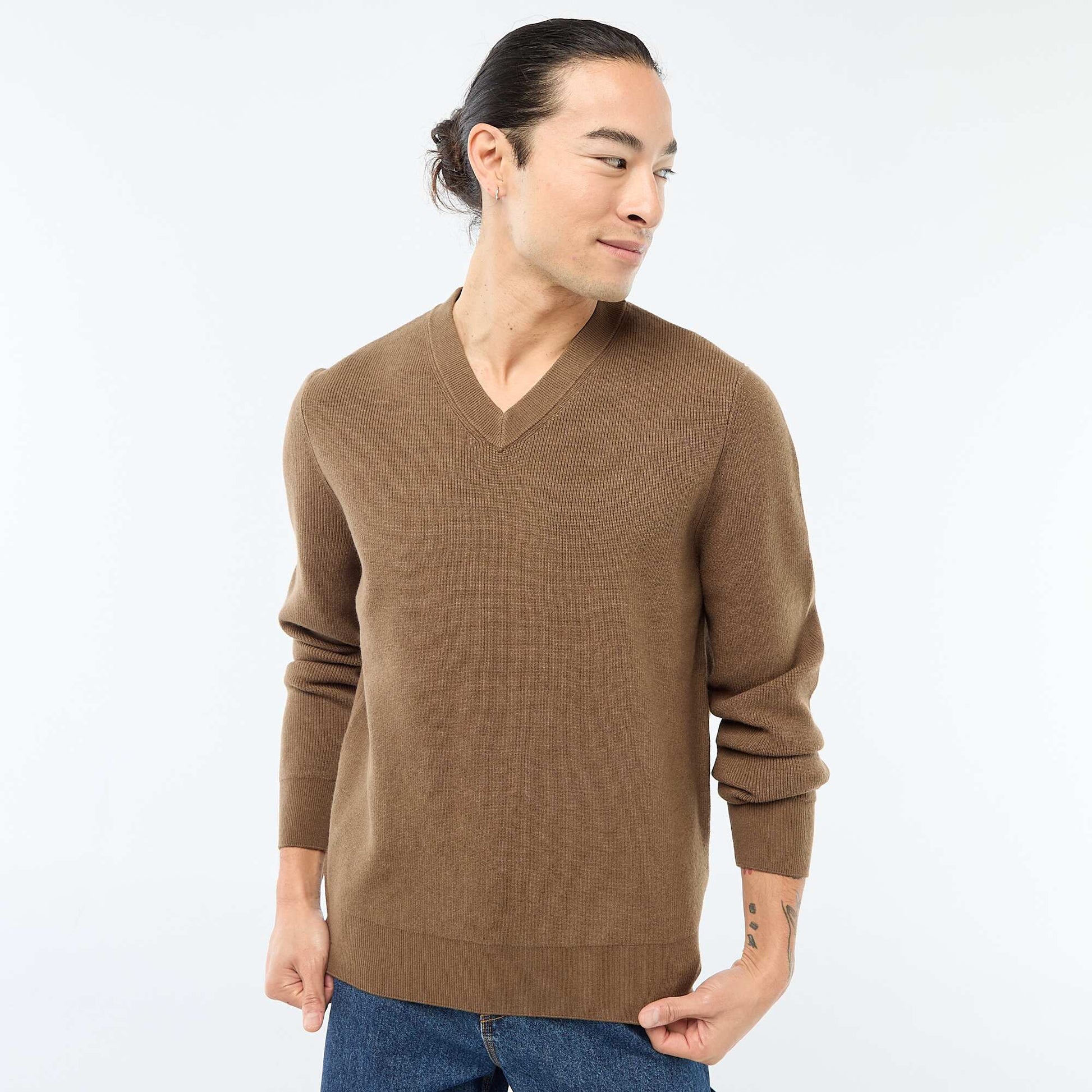 Pull en maille grosse jauge MARRON