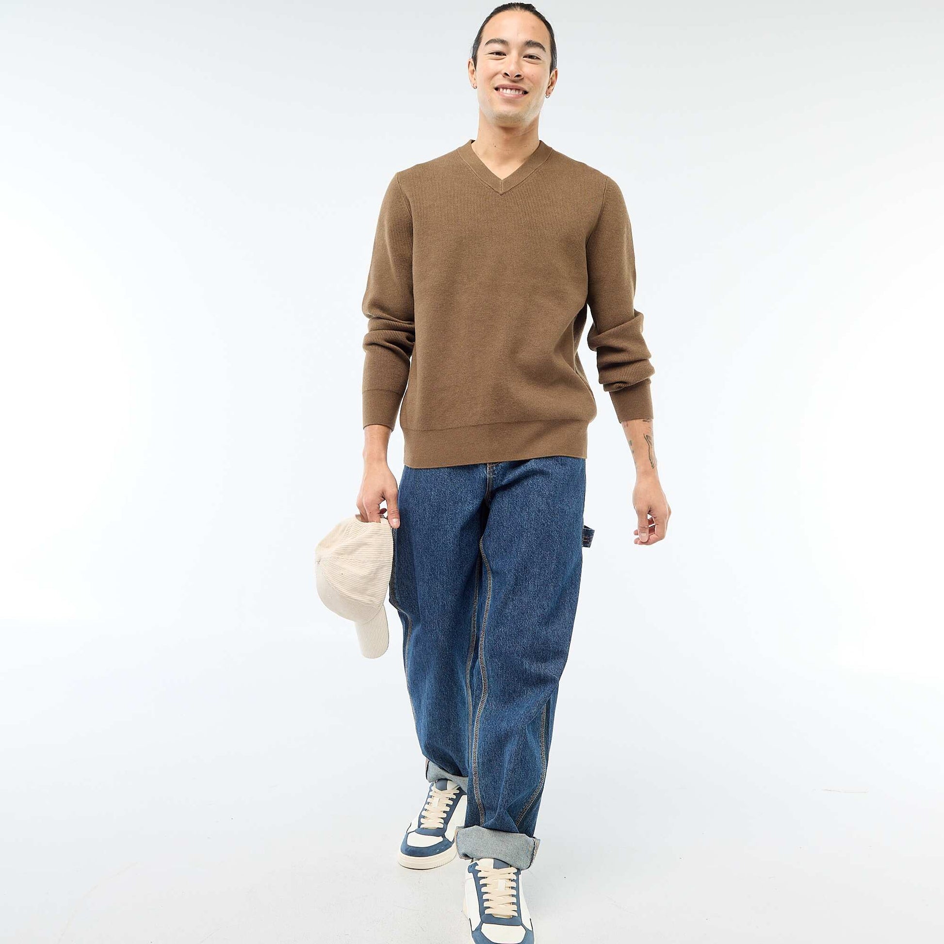 Pull en maille grosse jauge MARRON